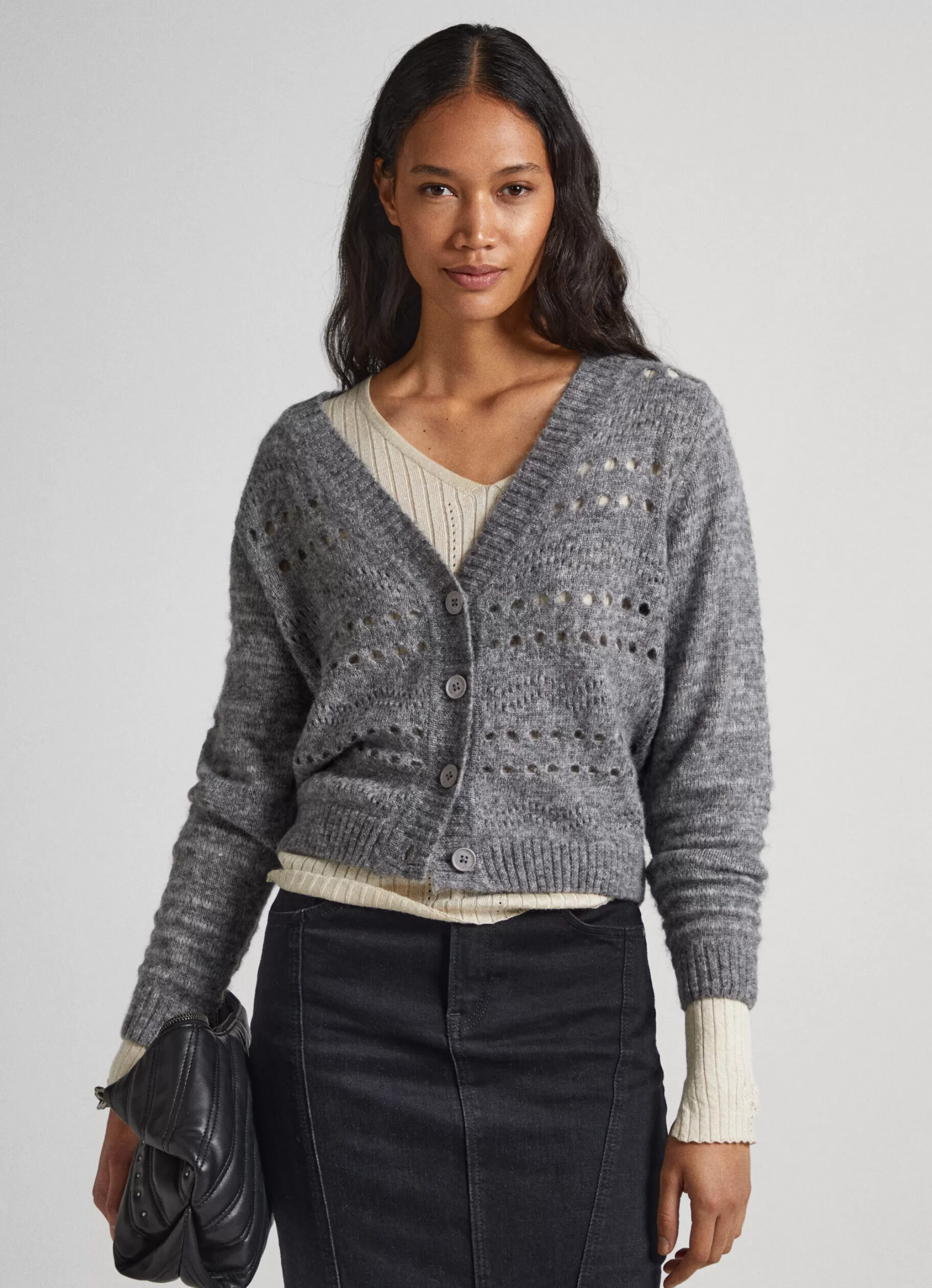 Mulher Pepe Jeans Malhas E Cardigans>Cardigan Com Detalhes Abertos
