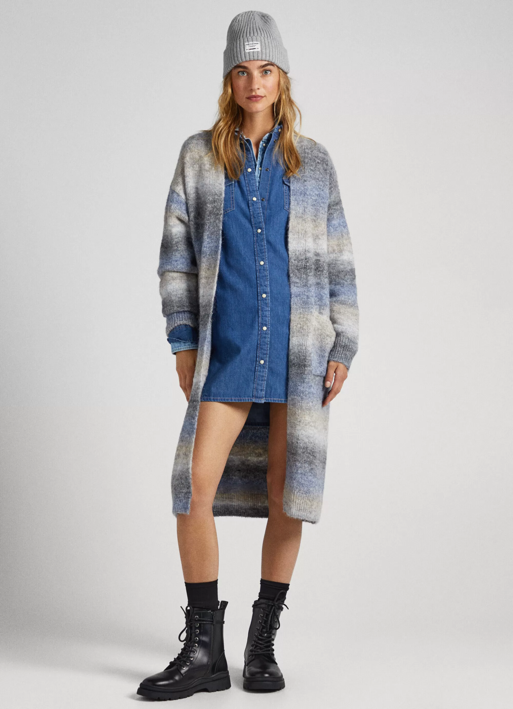 Mulher Pepe Jeans Malhas E Cardigans>Cardigan Melange As Riscas