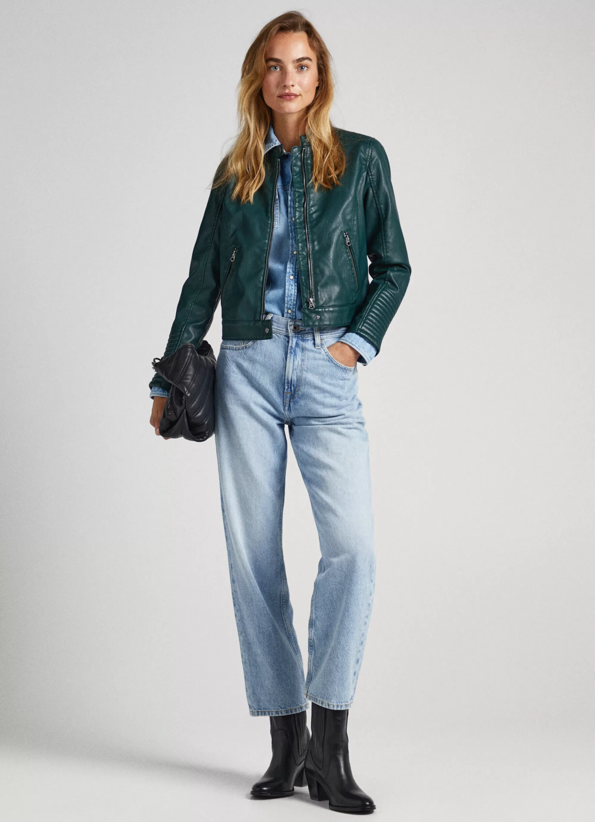 Mulher Pepe Jeans Casaco E Jaquetas>Casaco Biker Ombros Acolchoados