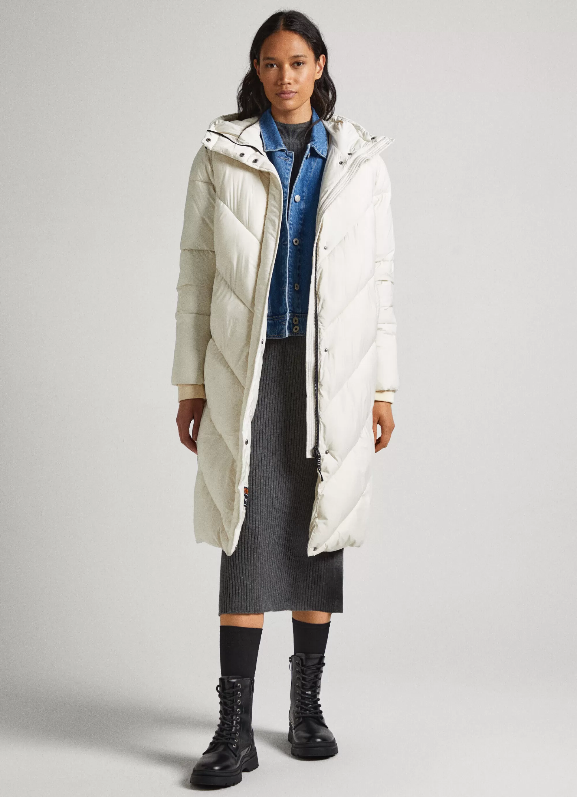 Mulher Pepe Jeans Casaco E Jaquetas>Casaco Comprido Acolchoado