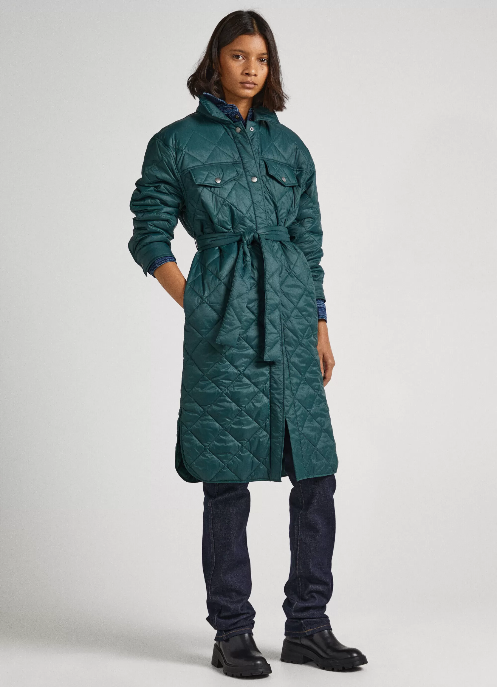 Mulher Pepe Jeans Casaco E Jaquetas>Casaco Comprido Acolchoado