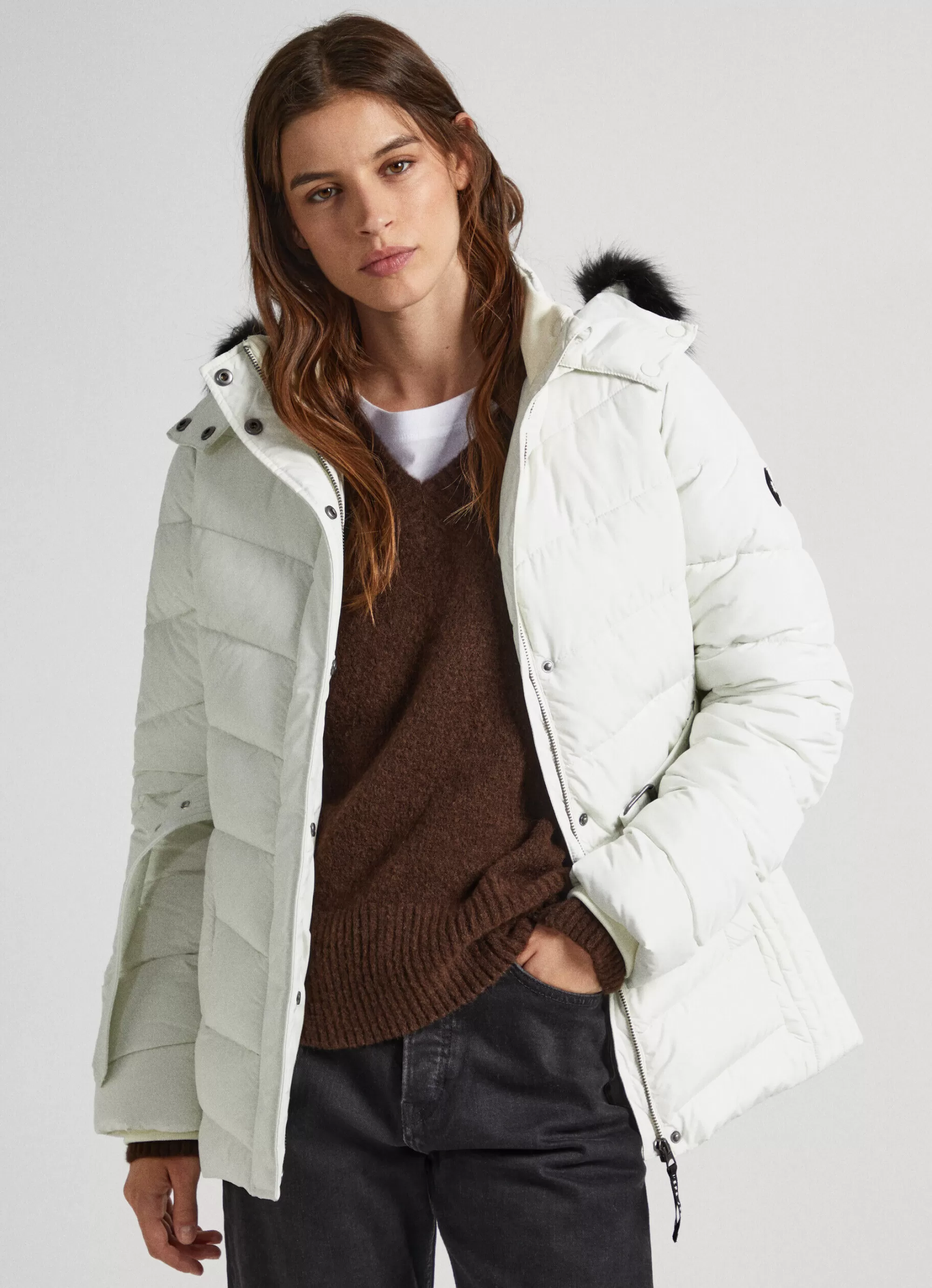 Mulher Pepe Jeans Casaco E Jaquetas>Casaco Comprido Acolchoado