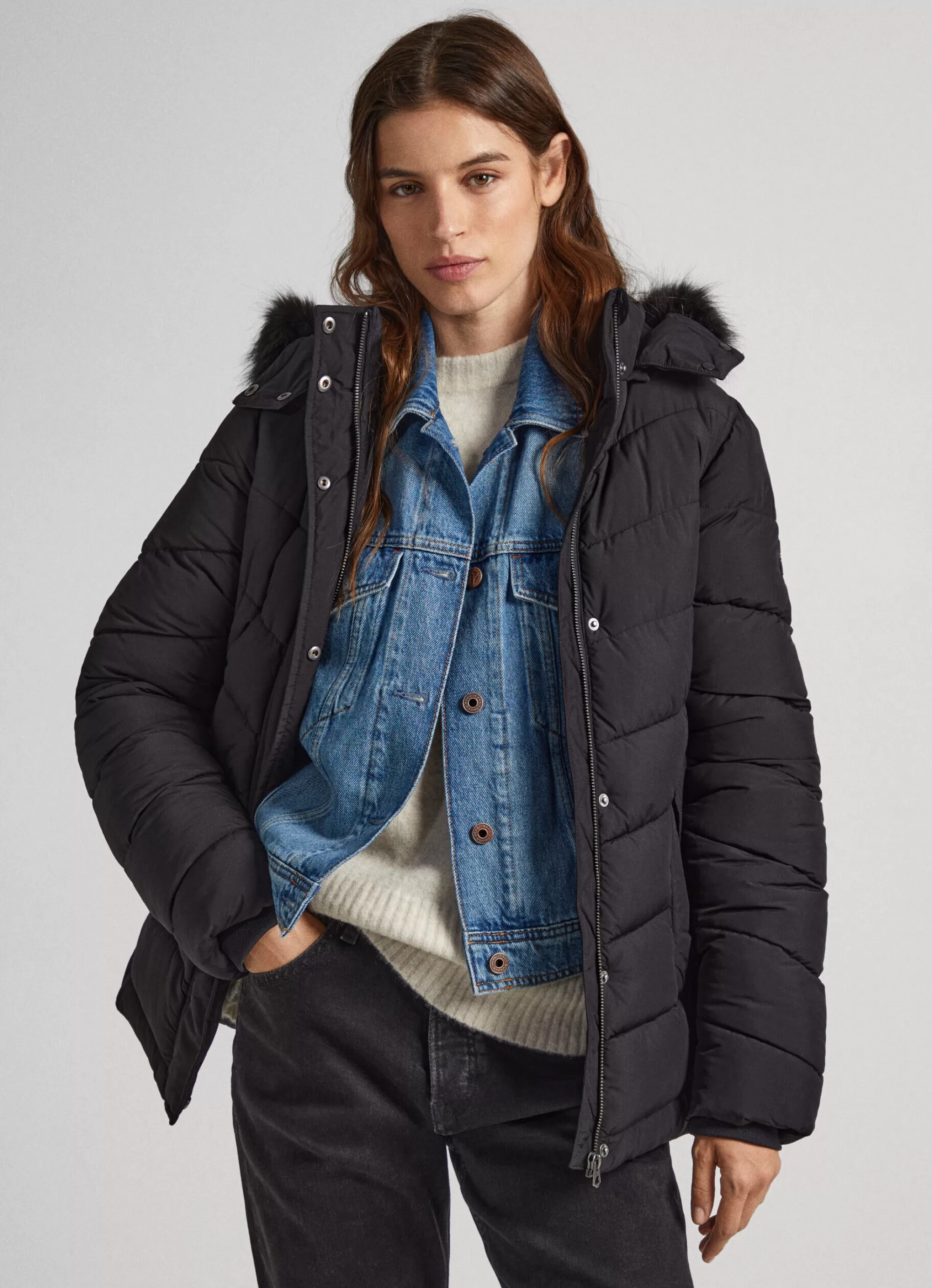 Mulher Pepe Jeans Casaco E Jaquetas>Casaco Comprido Acolchoado