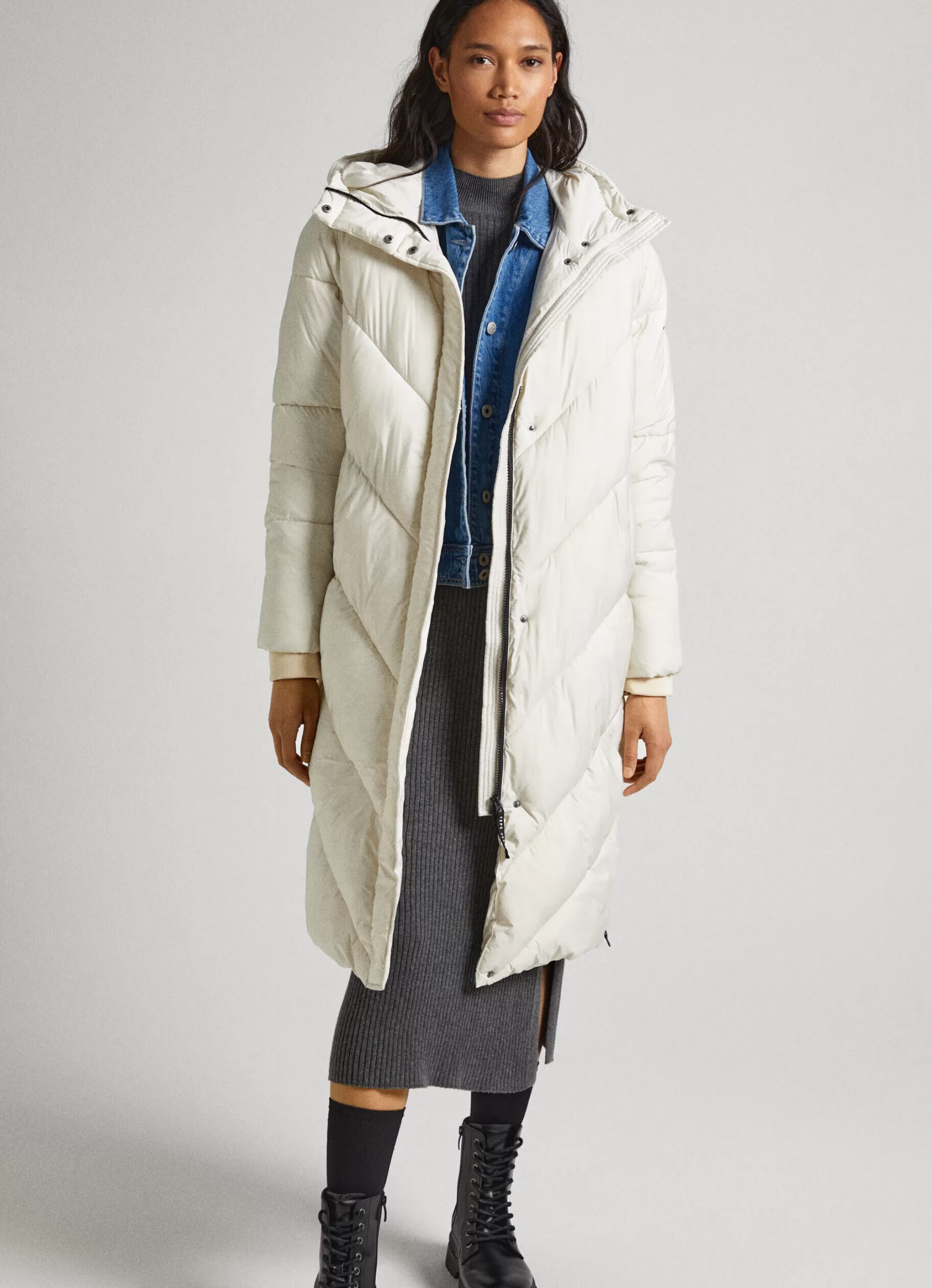 Mulher Pepe Jeans Casaco E Jaquetas>Casaco Comprido Acolchoado