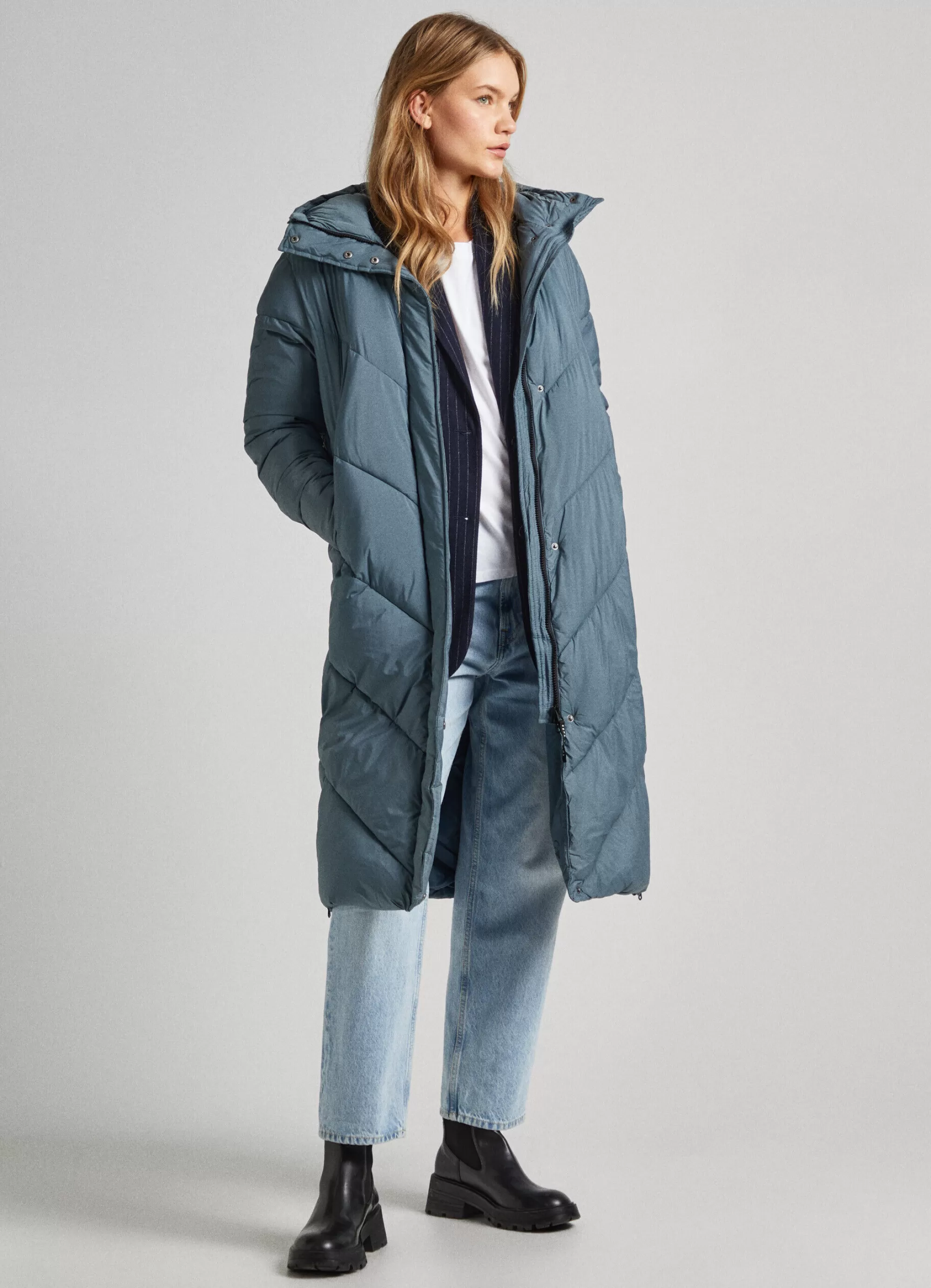 Mulher Pepe Jeans Casaco E Jaquetas>Casaco Comprido Acolchoado
