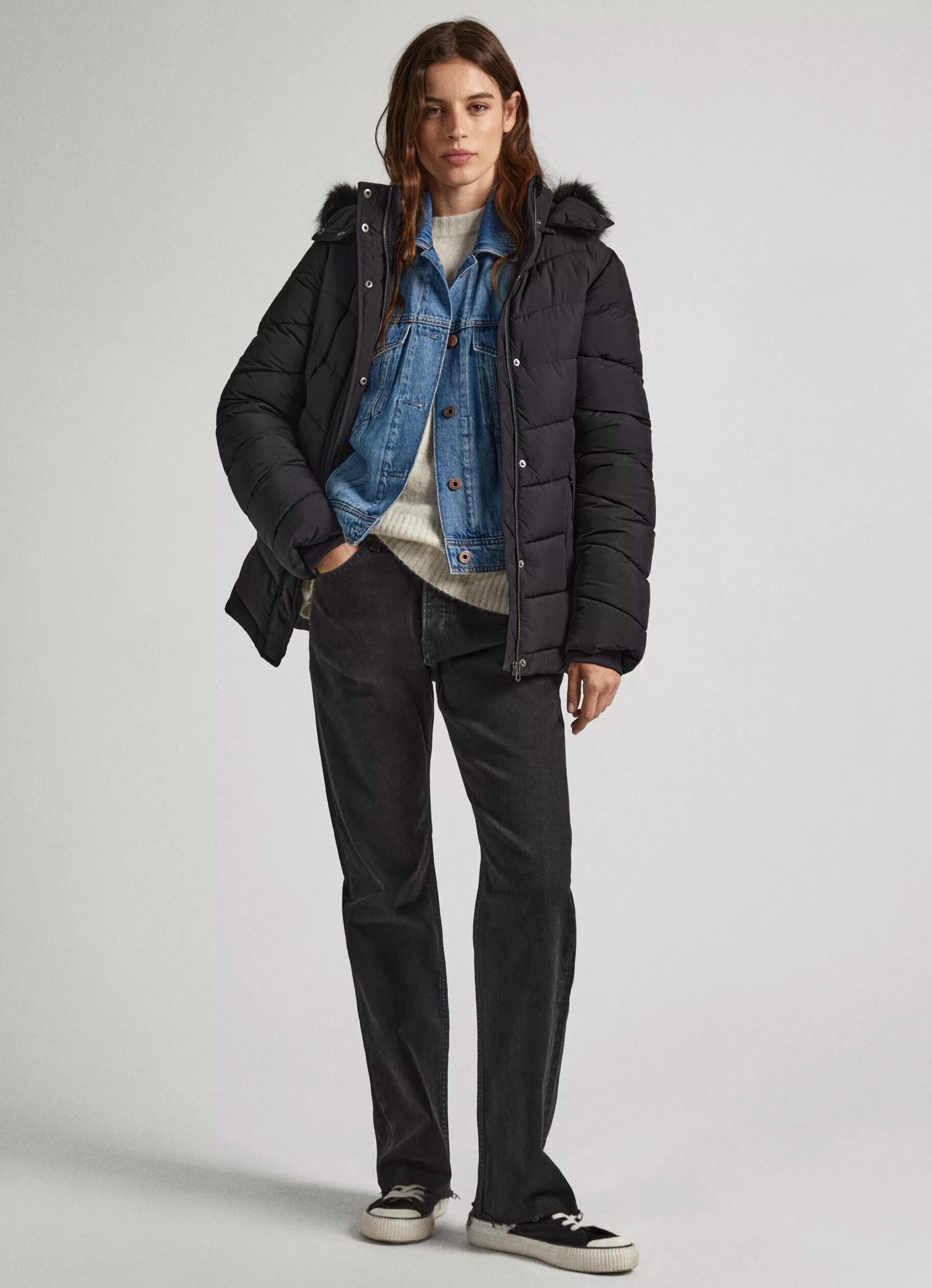 Mulher Pepe Jeans Casaco E Jaquetas>Casaco Comprido Acolchoado