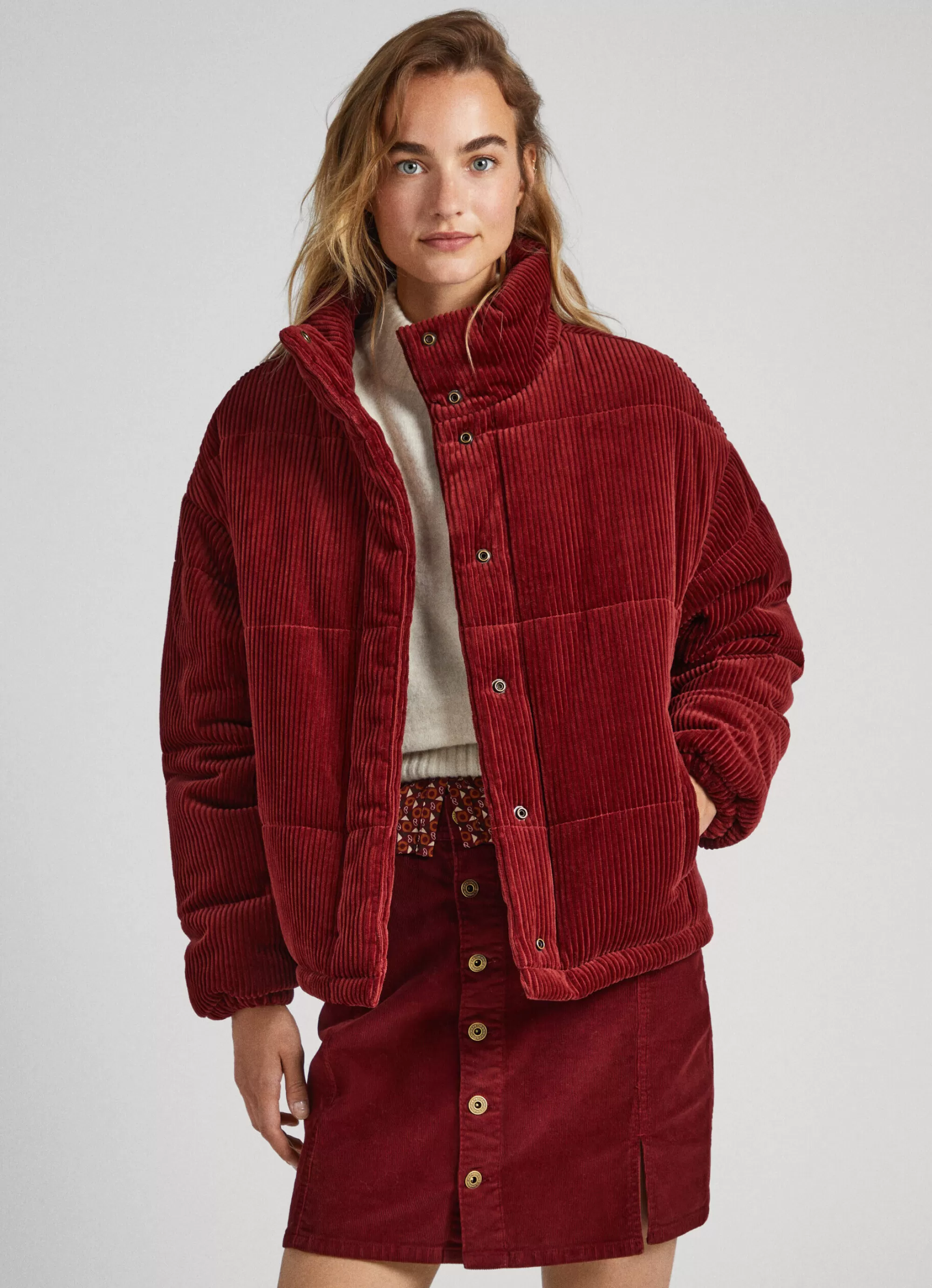 Mulher Pepe Jeans Casaco E Jaquetas>Casaco De Bombazina Oversized