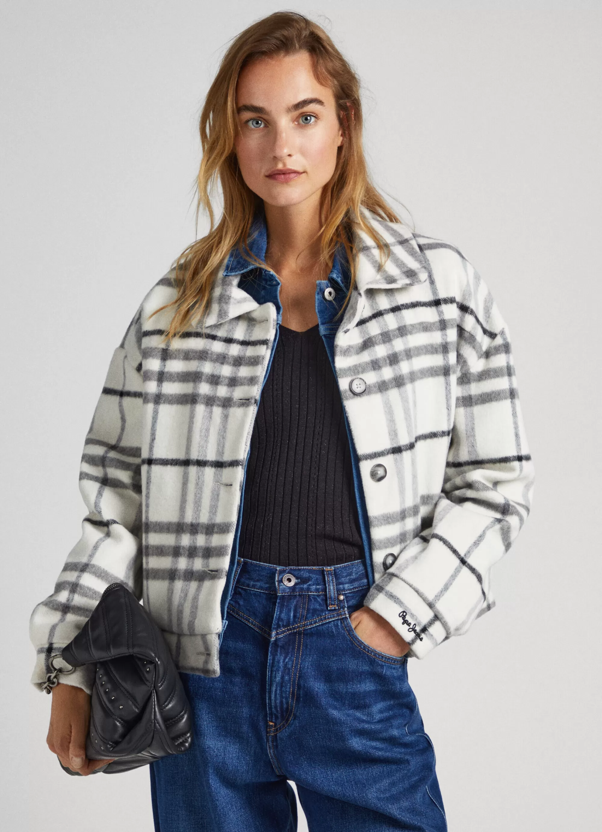 Mulher Pepe Jeans Casaco E Jaquetas>Casaco De La Com Padrao Xadrez