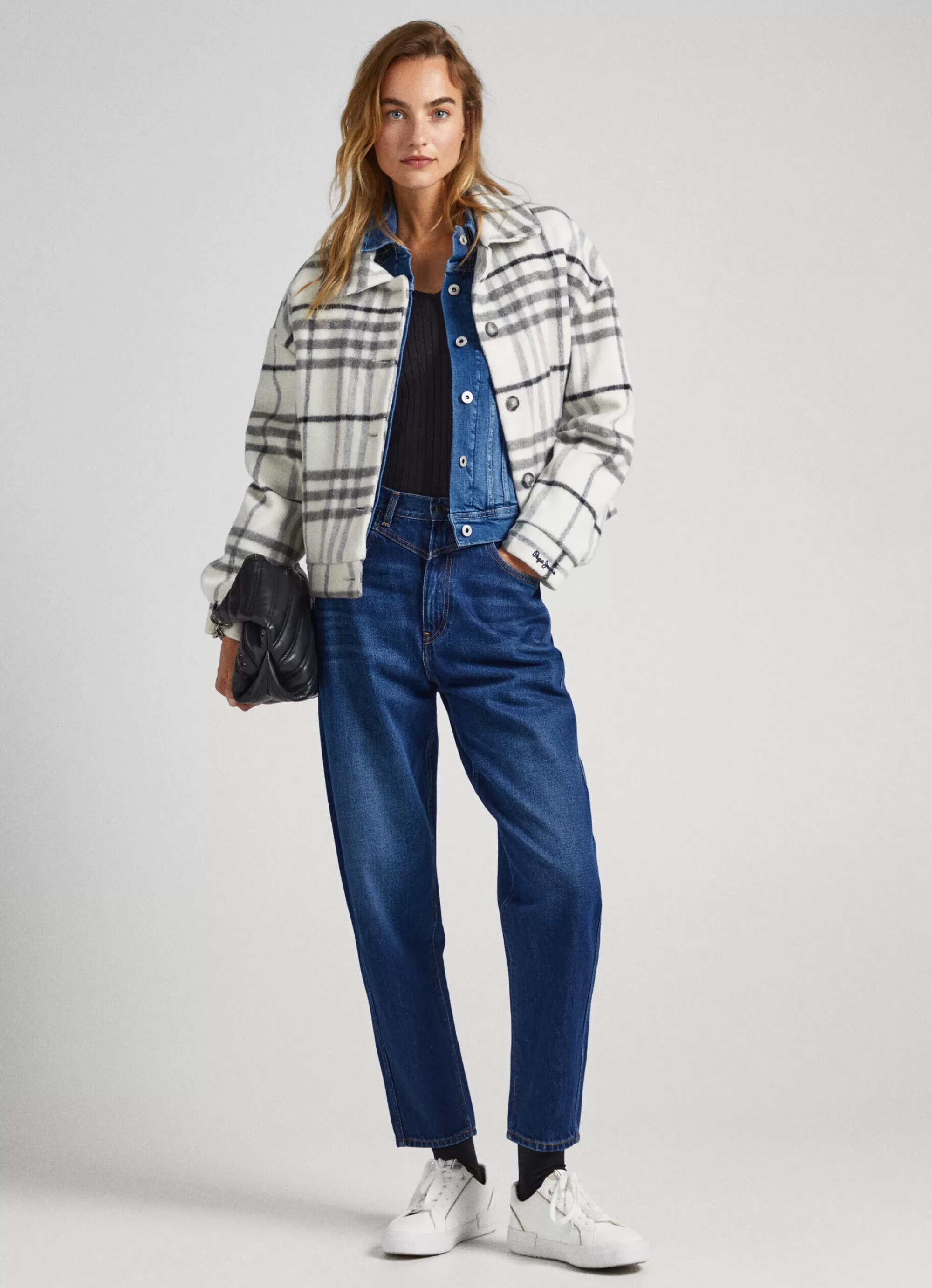 Mulher Pepe Jeans Casaco E Jaquetas>Casaco De La Com Padrao Xadrez