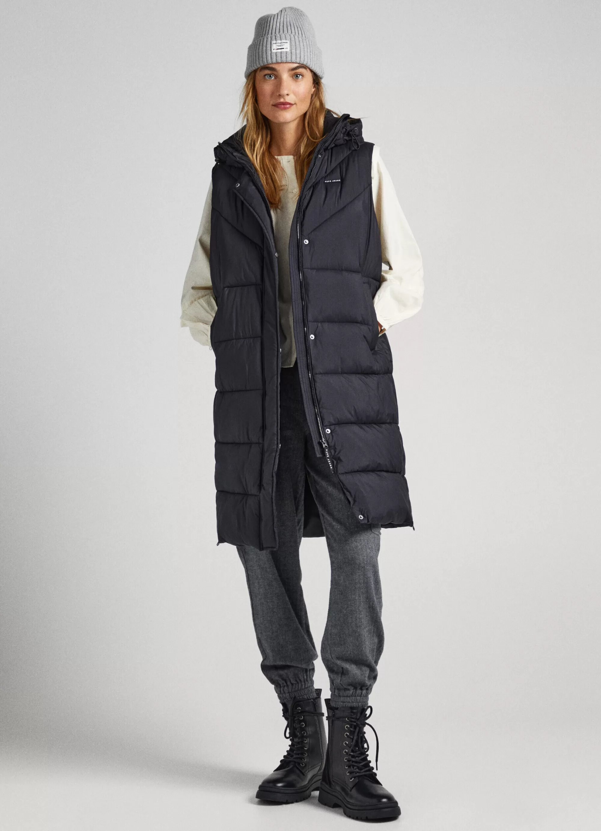Mulher Pepe Jeans Casaco E Jaquetas>Colete Acolchoado Com Capuz