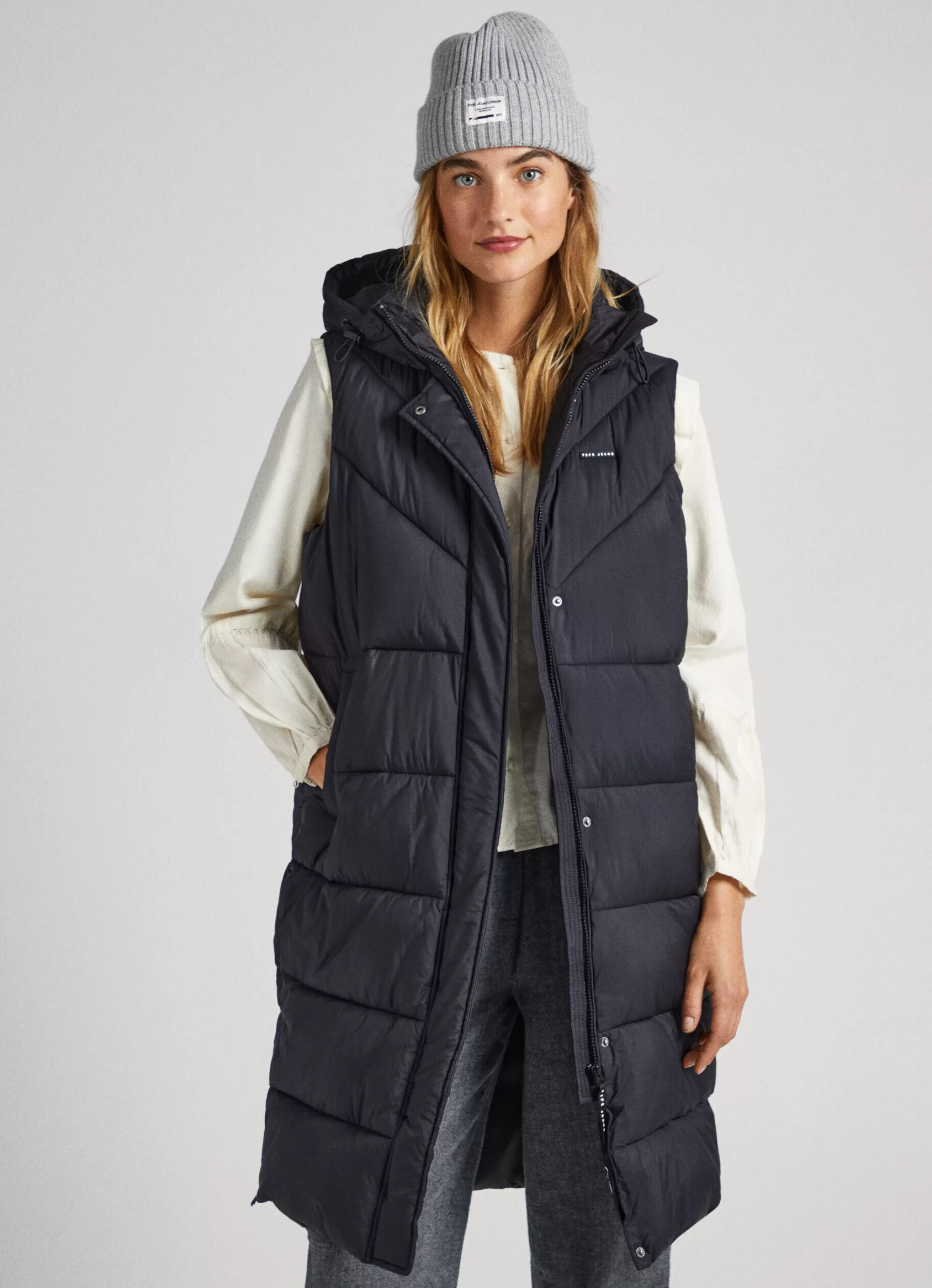Mulher Pepe Jeans Casaco E Jaquetas>Colete Acolchoado Com Capuz