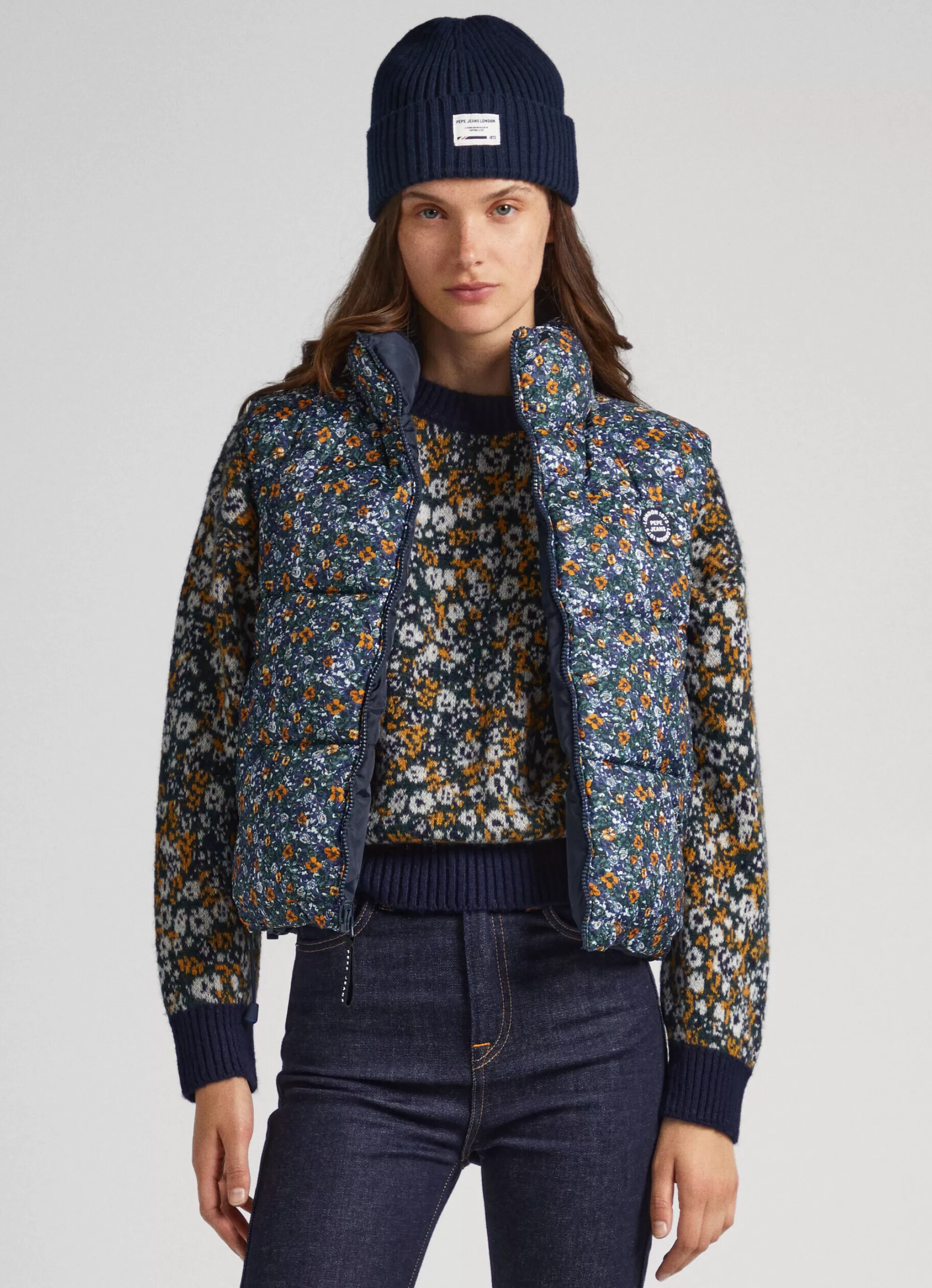 Mulher Pepe Jeans Casaco E Jaquetas>Colete Acolchoado Flores