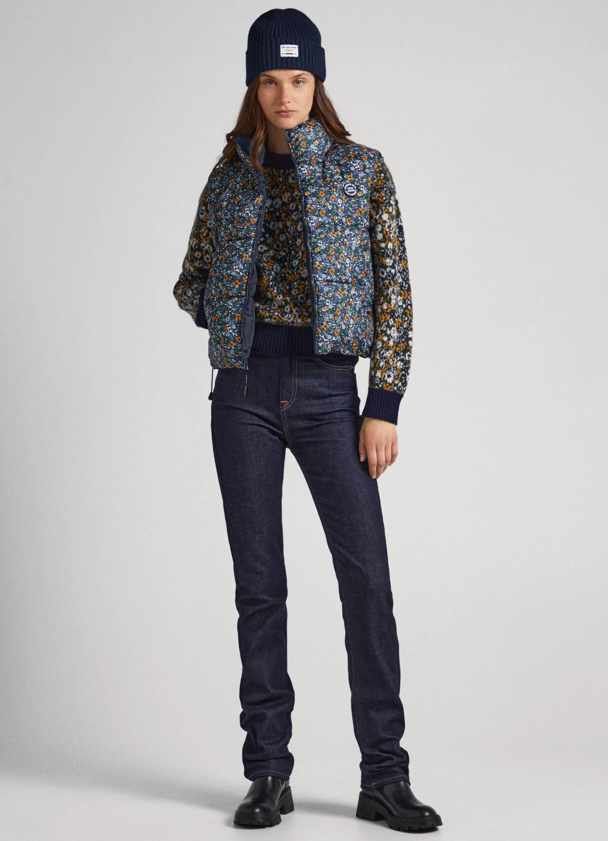 Mulher Pepe Jeans Casaco E Jaquetas>Colete Acolchoado Flores