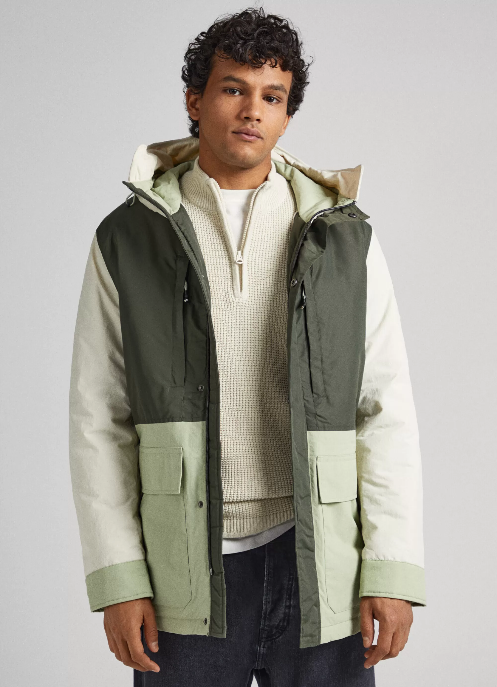 Homem Pepe Jeans Casaco E Jaquetas>Parka Color Block Com Capuz