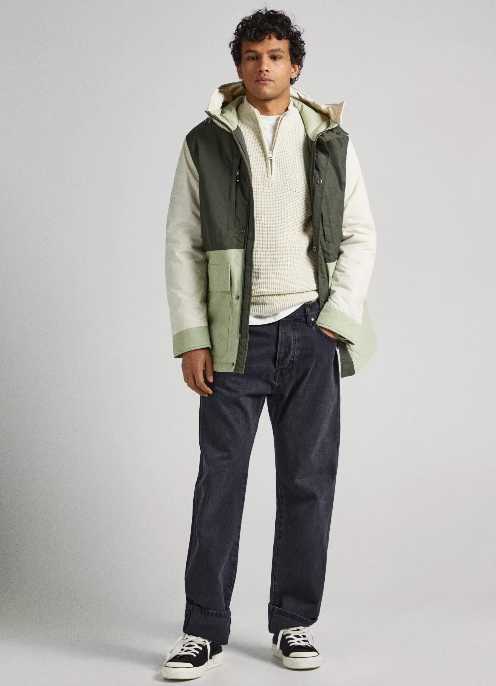 Homem Pepe Jeans Casaco E Jaquetas>Parka Color Block Com Capuz