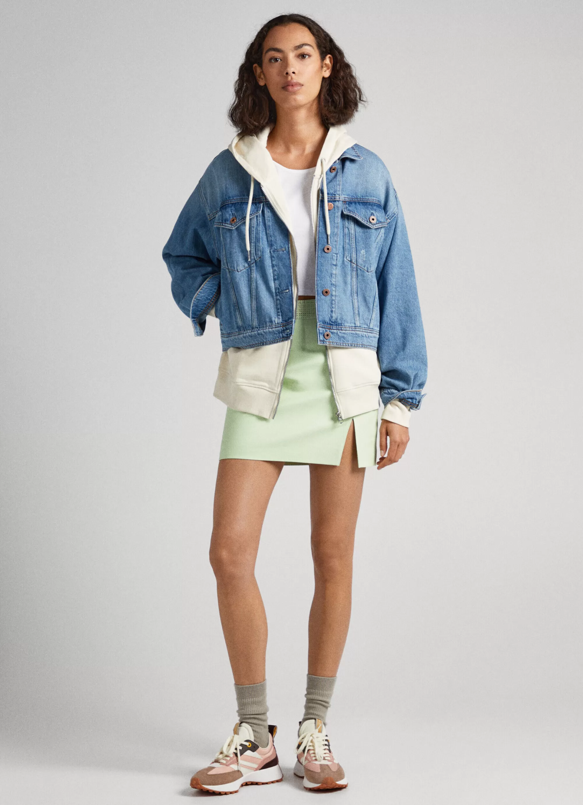 Mulher Pepe Jeans Saias E Calções>Saia Efeito De Couro