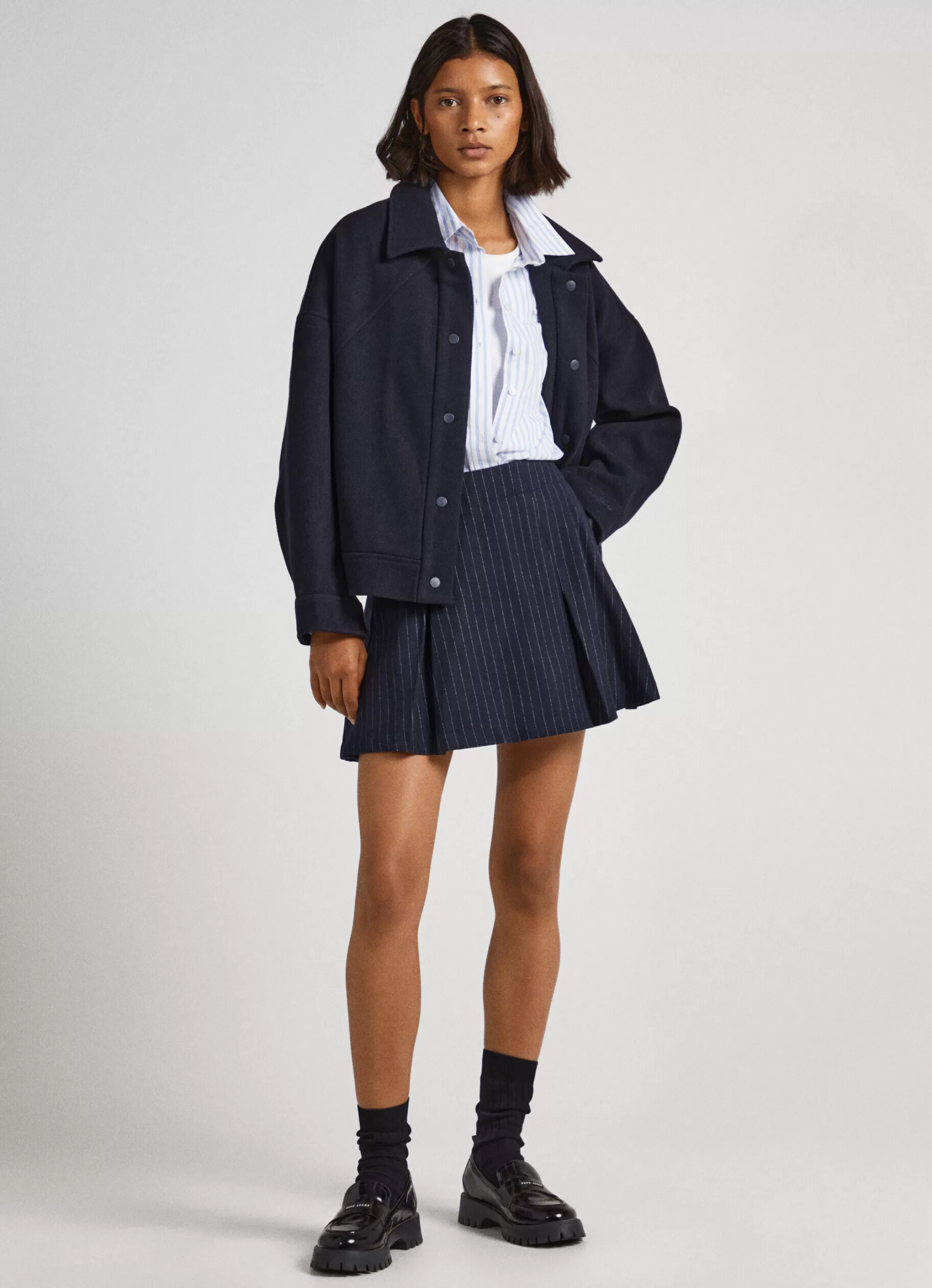 Mulher Pepe Jeans Saias E Calções>Saia Plissada As Riscas