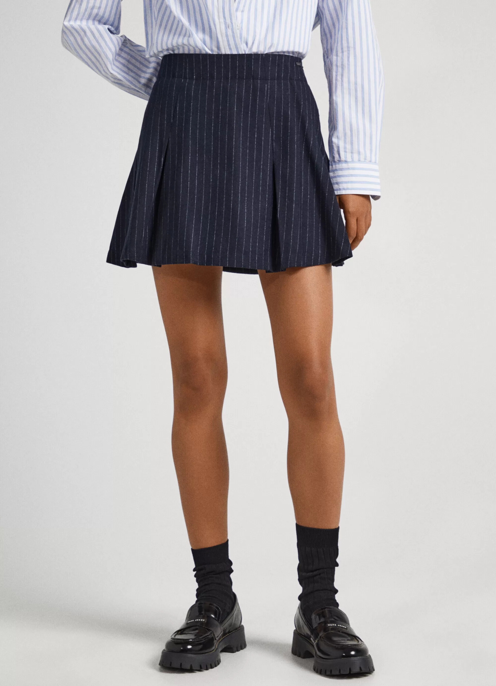 Mulher Pepe Jeans Saias E Calções>Saia Plissada As Riscas