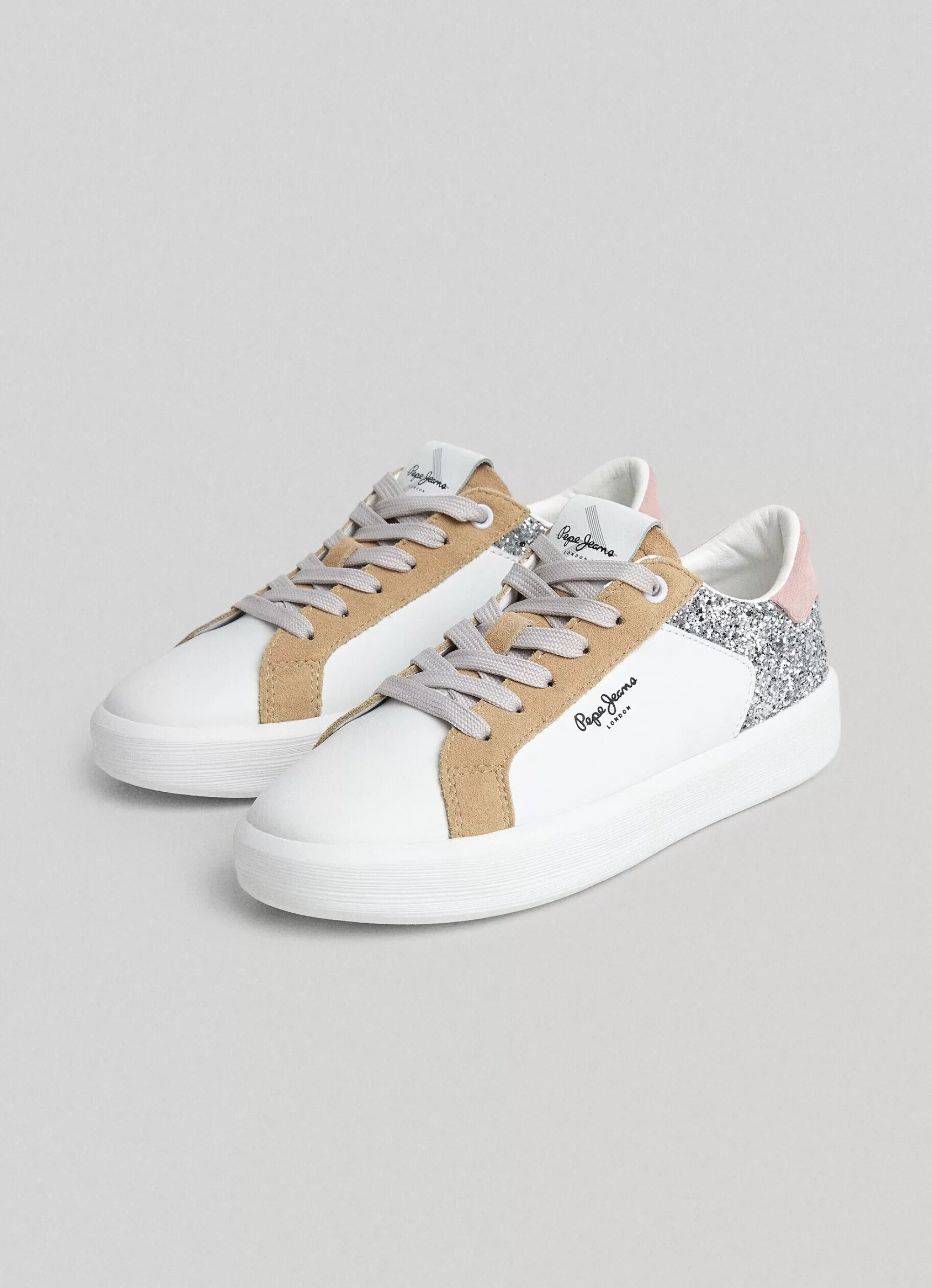 Mulher Pepe Jeans Sapatilhas>Sapatilhas Couro Dobbie Mix
