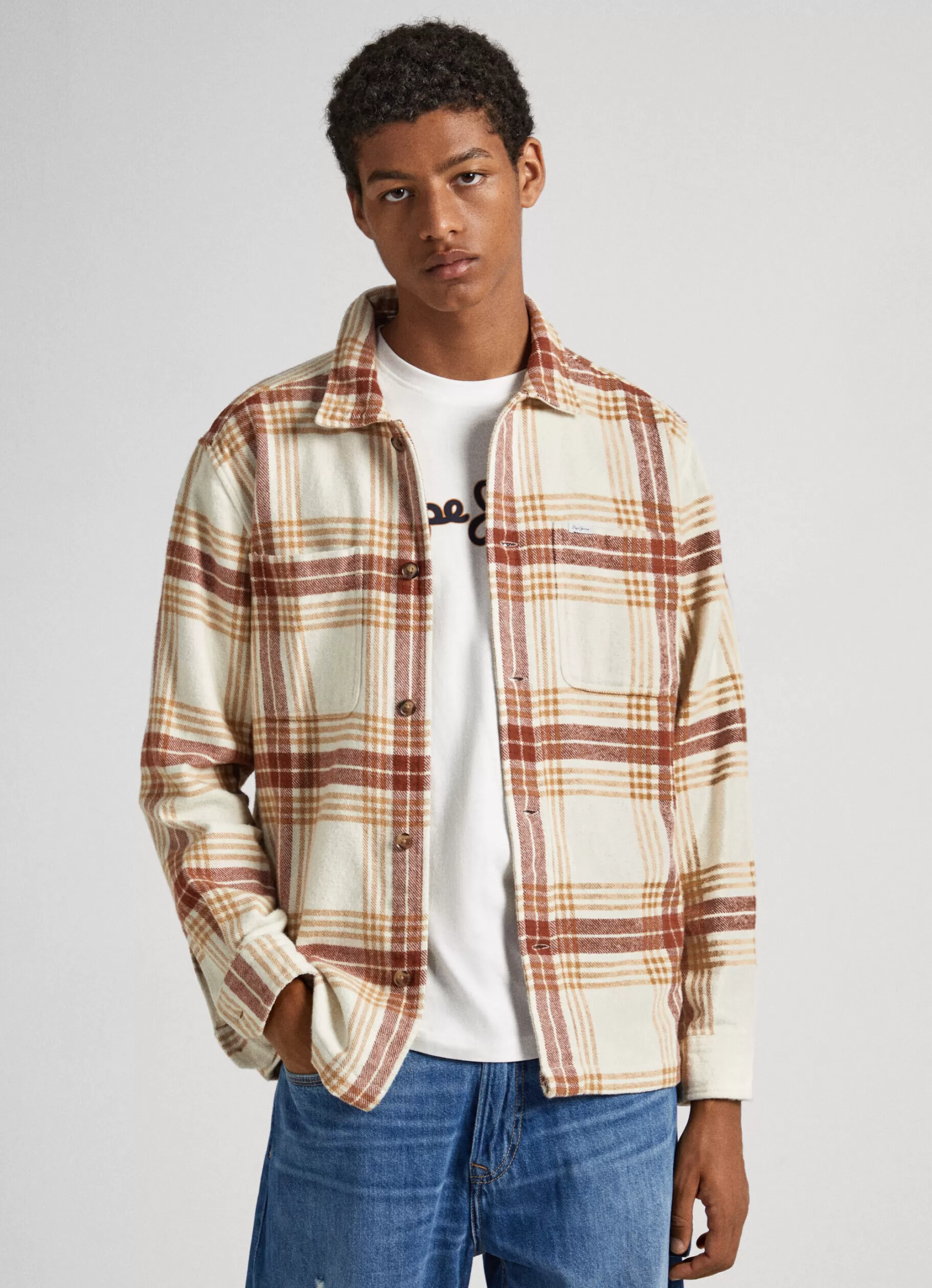 Homem Pepe Jeans Camisas>Sobrecamisa Flanela Xadrez