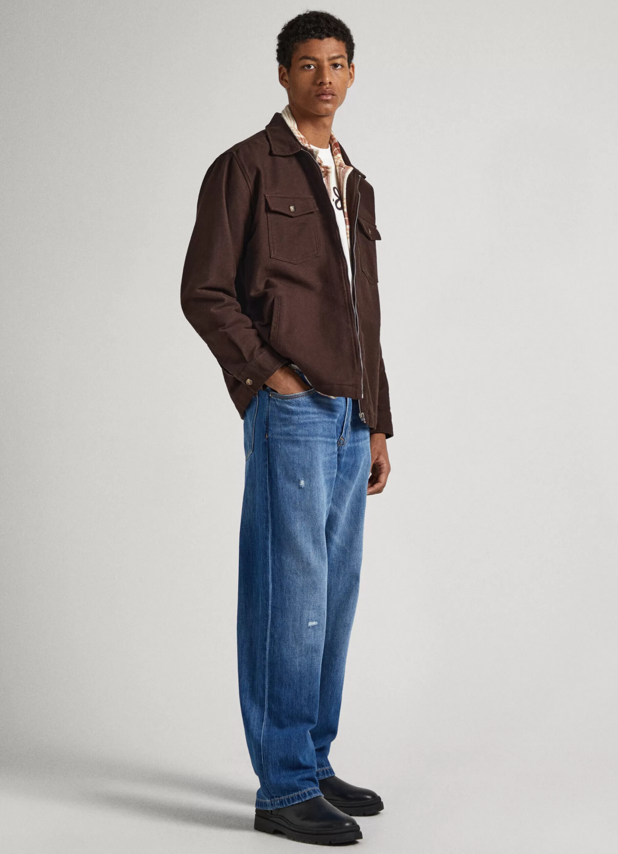 Homem Pepe Jeans Camisas>Sobrecamisa Sarja Algodao