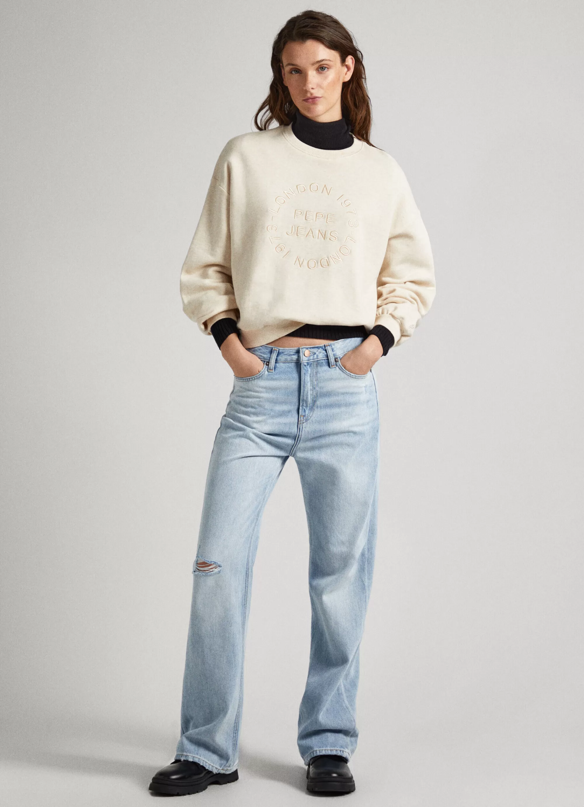Mulher Pepe Jeans Sweatshirts>Sweatshirt Logo Estampado Bordado