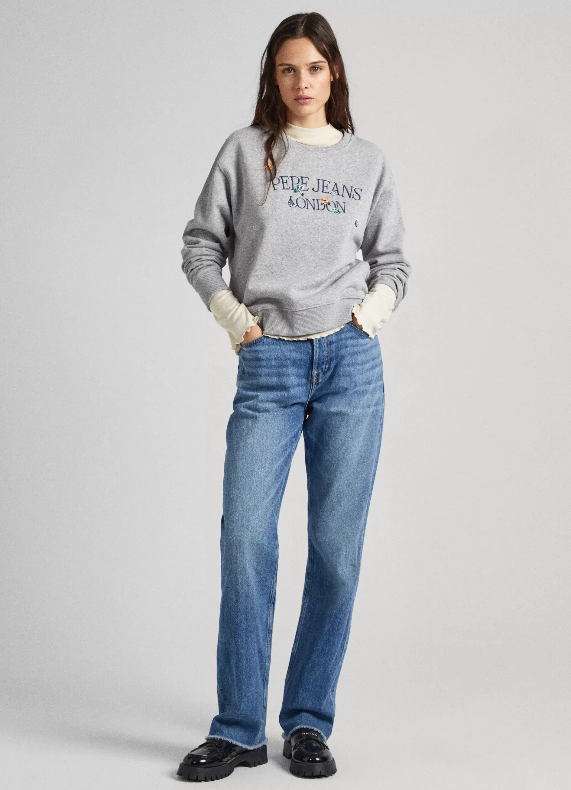 Mulher Pepe Jeans Sweatshirts>Sweatshirt Logo Estampado Bordado