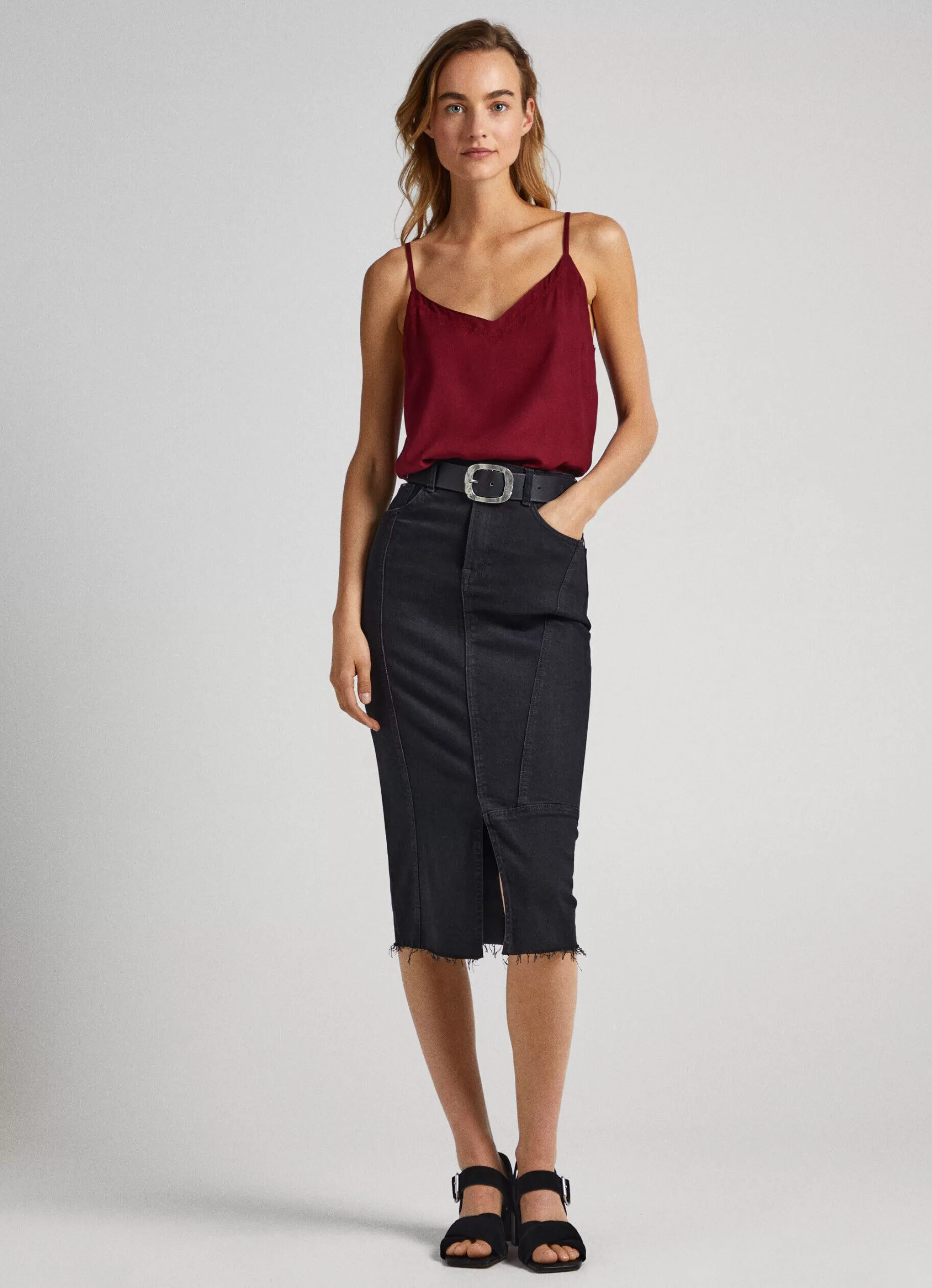 Mulher Pepe Jeans Camisas E Blusas>Top Com Decote Bordado