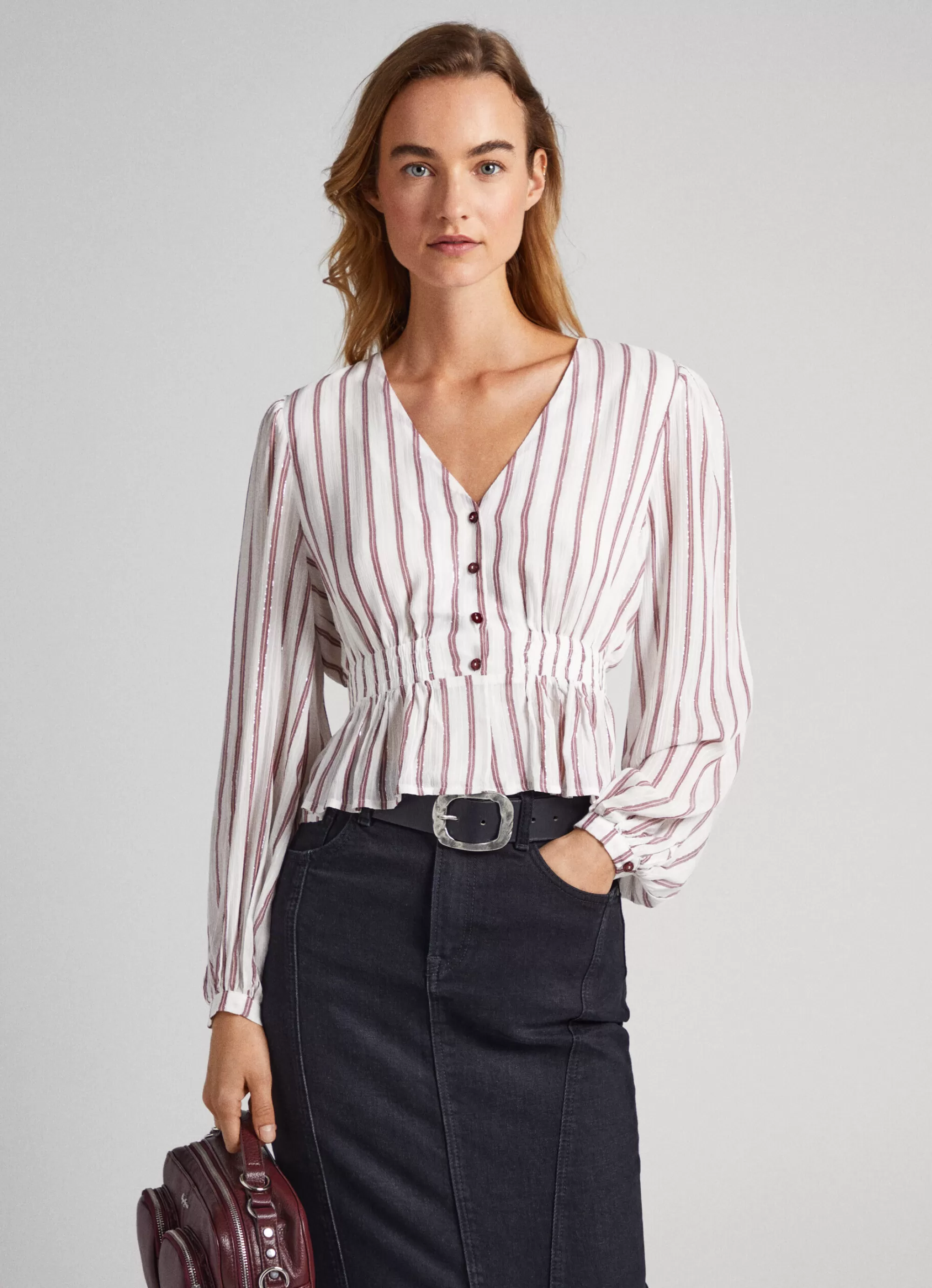 Mulher Pepe Jeans Camisas E Blusas>Top Padrao As Riscas