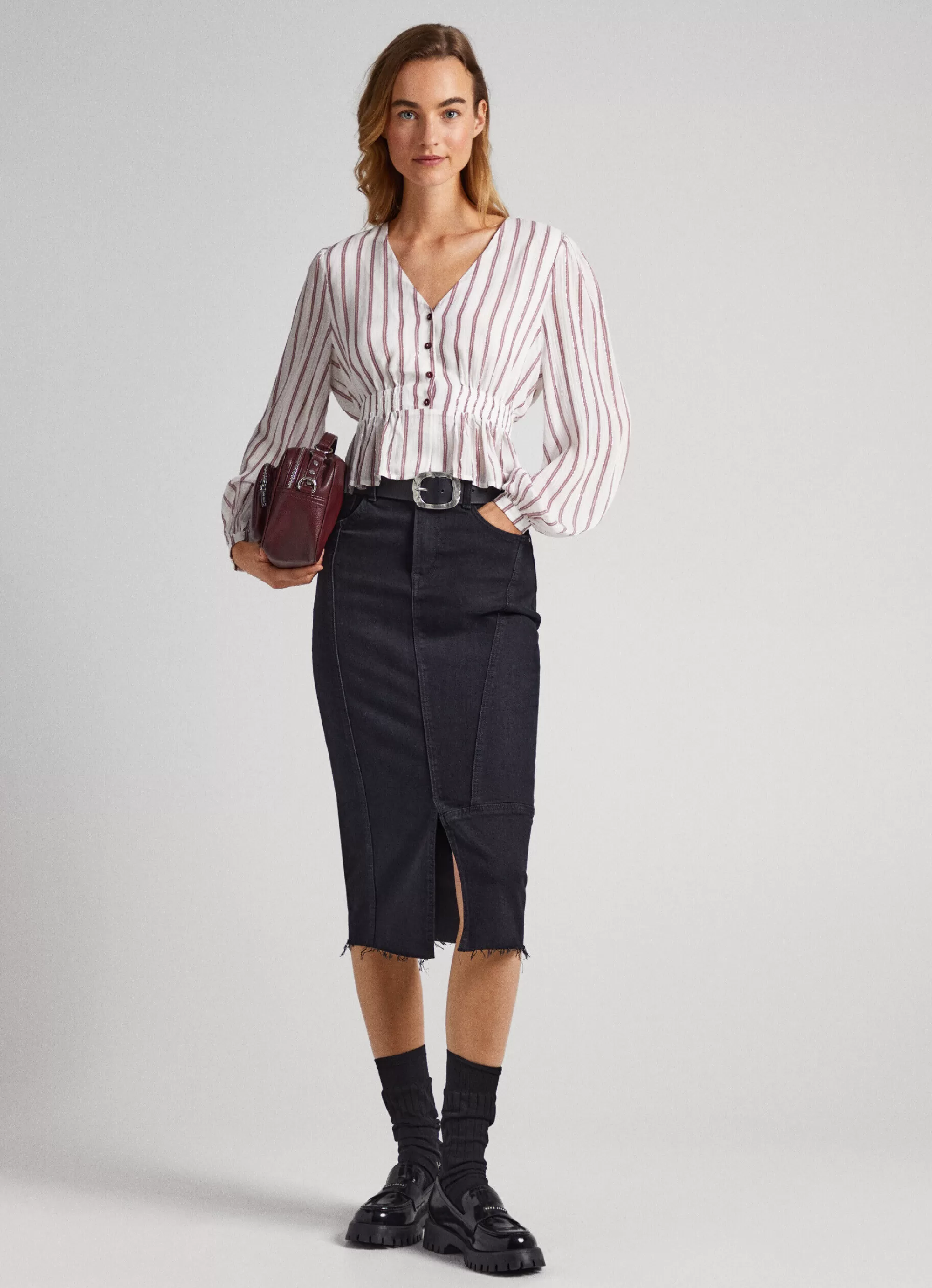 Mulher Pepe Jeans Camisas E Blusas>Top Padrao As Riscas