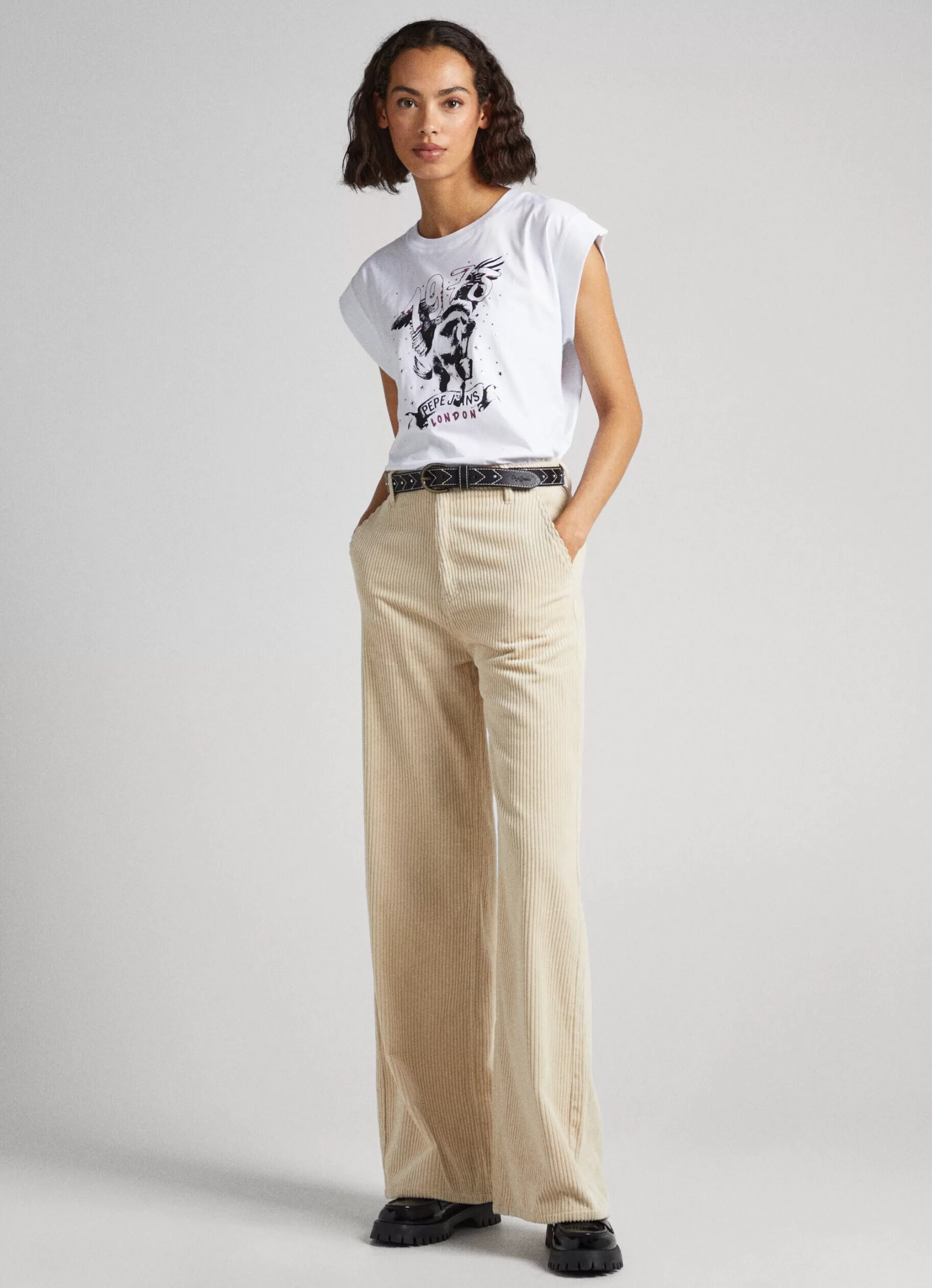 Mulher Pepe Jeans T-Shirts>T-Shirt Com Detalhe De Strass