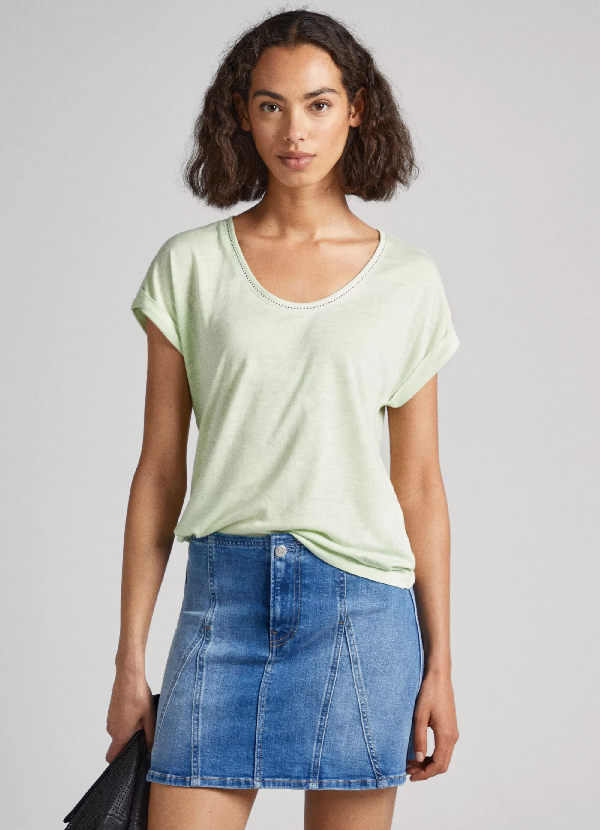 Mulher Pepe Jeans T-Shirts>T-Shirt Com Detalhes De Renda