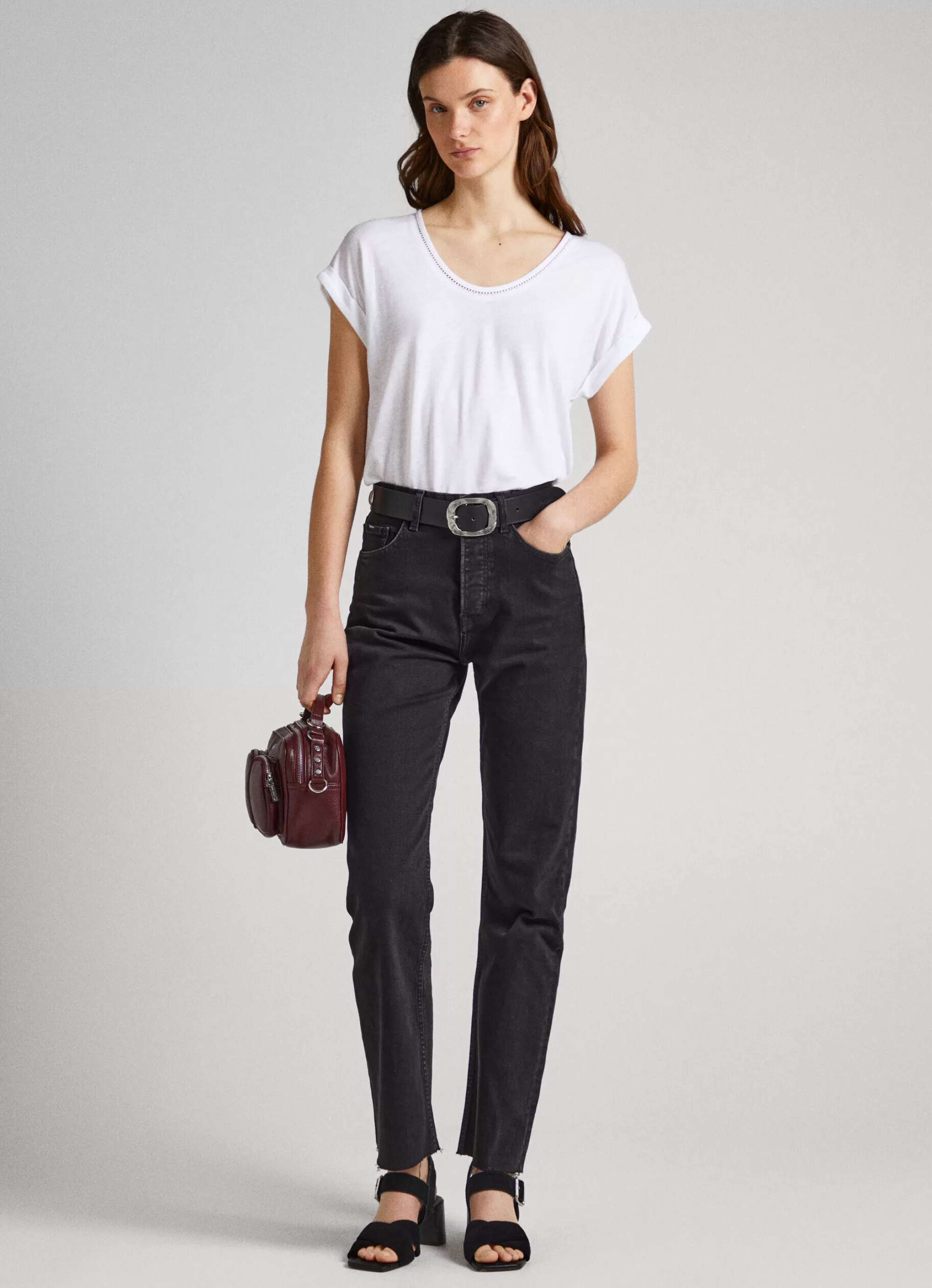 Mulher Pepe Jeans T-Shirts>T-Shirt Com Detalhes De Renda
