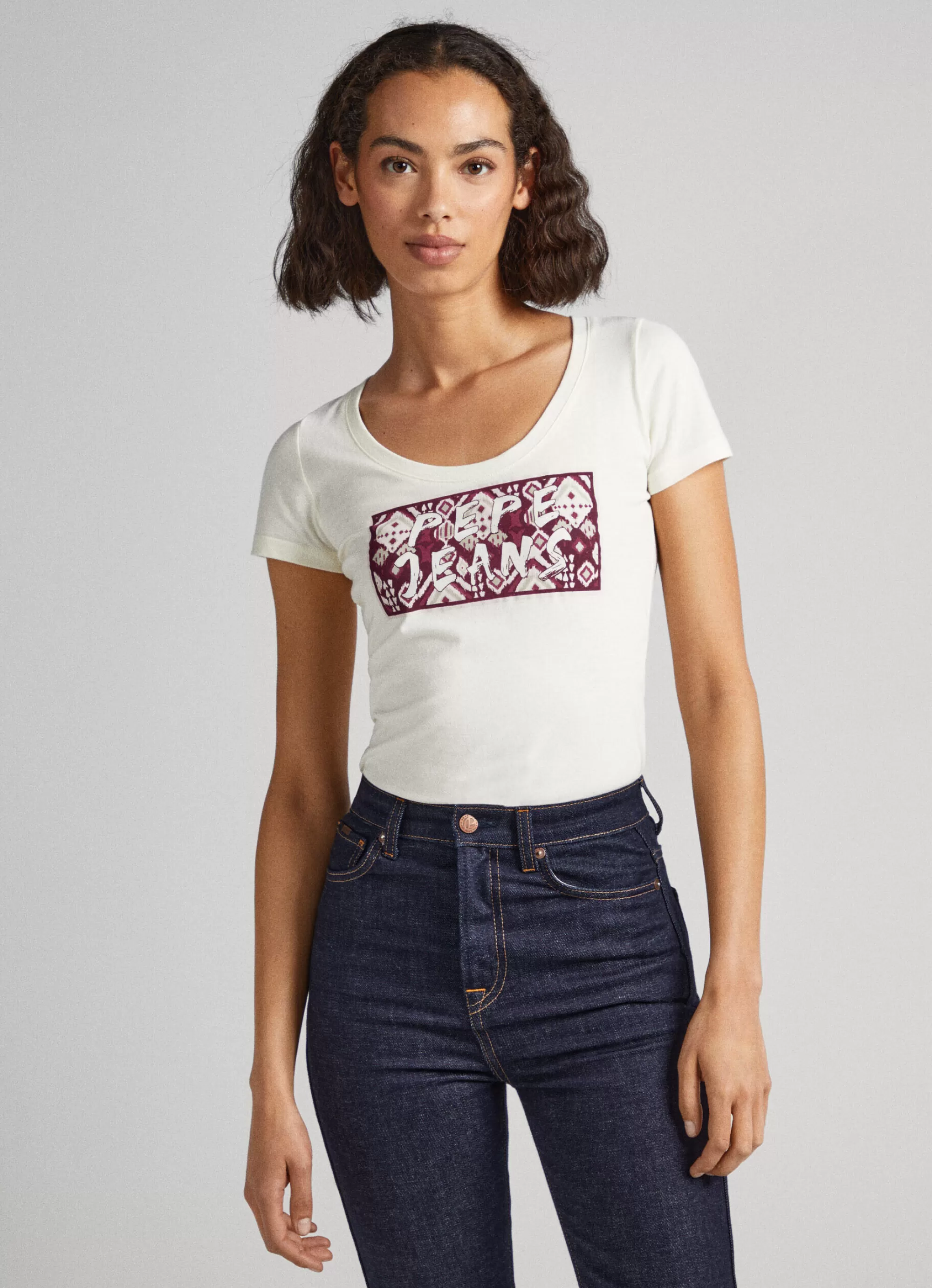 Mulher Pepe Jeans T-Shirts>T-Shirt Com Logo Estampado
