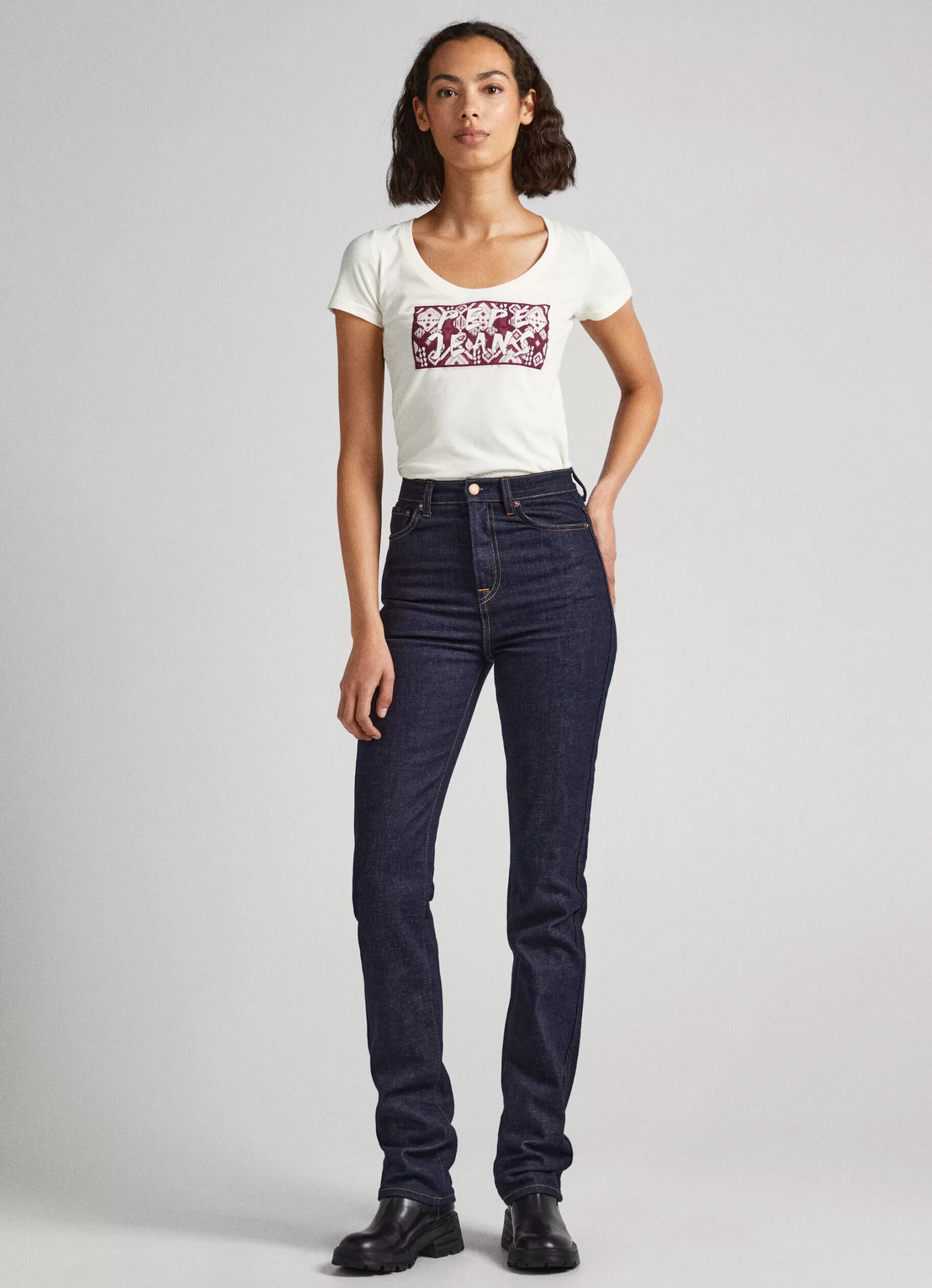Mulher Pepe Jeans T-Shirts>T-Shirt Com Logo Estampado