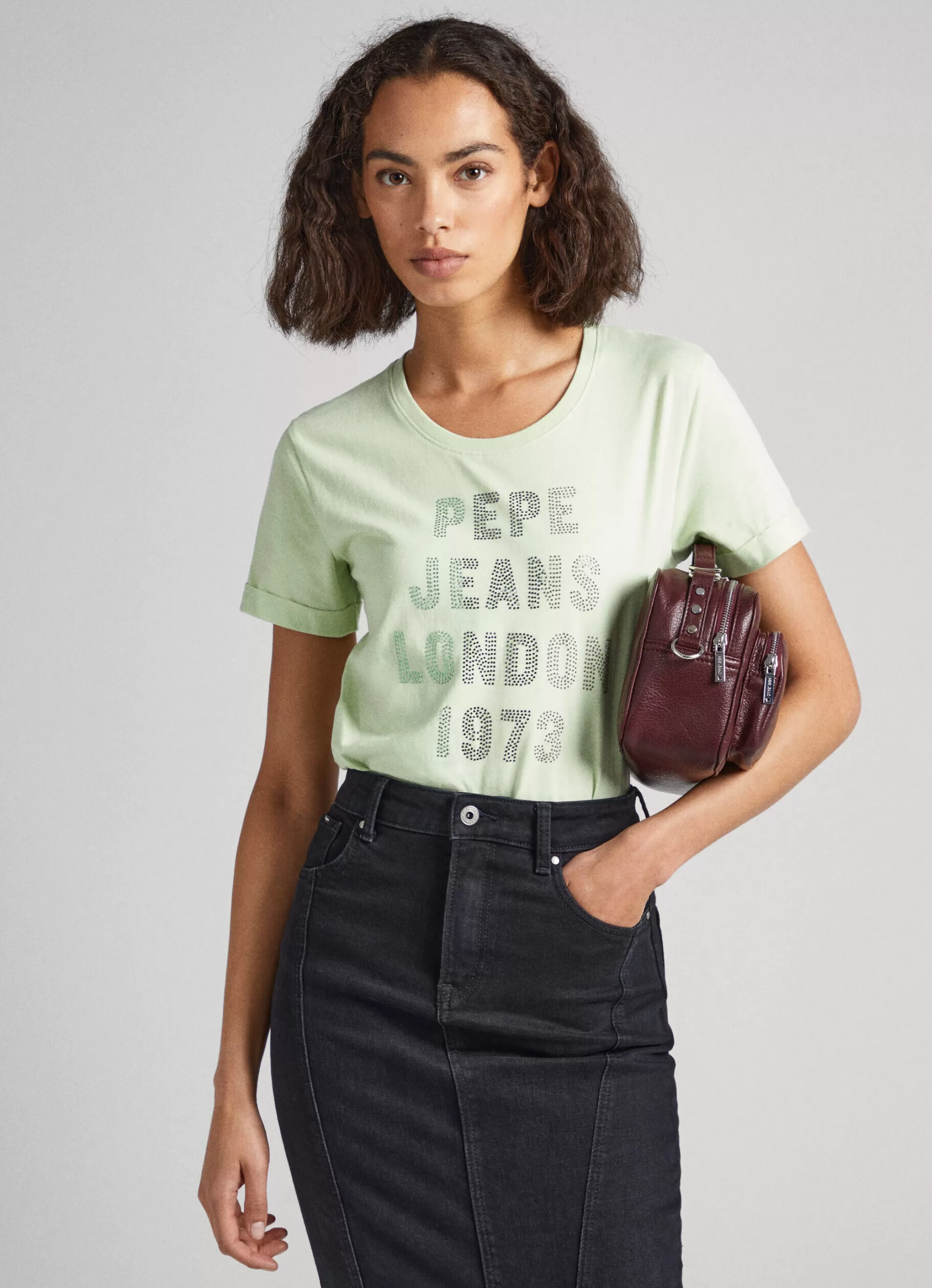 Mulher Pepe Jeans T-Shirts>T-Shirt Com Logo Strass