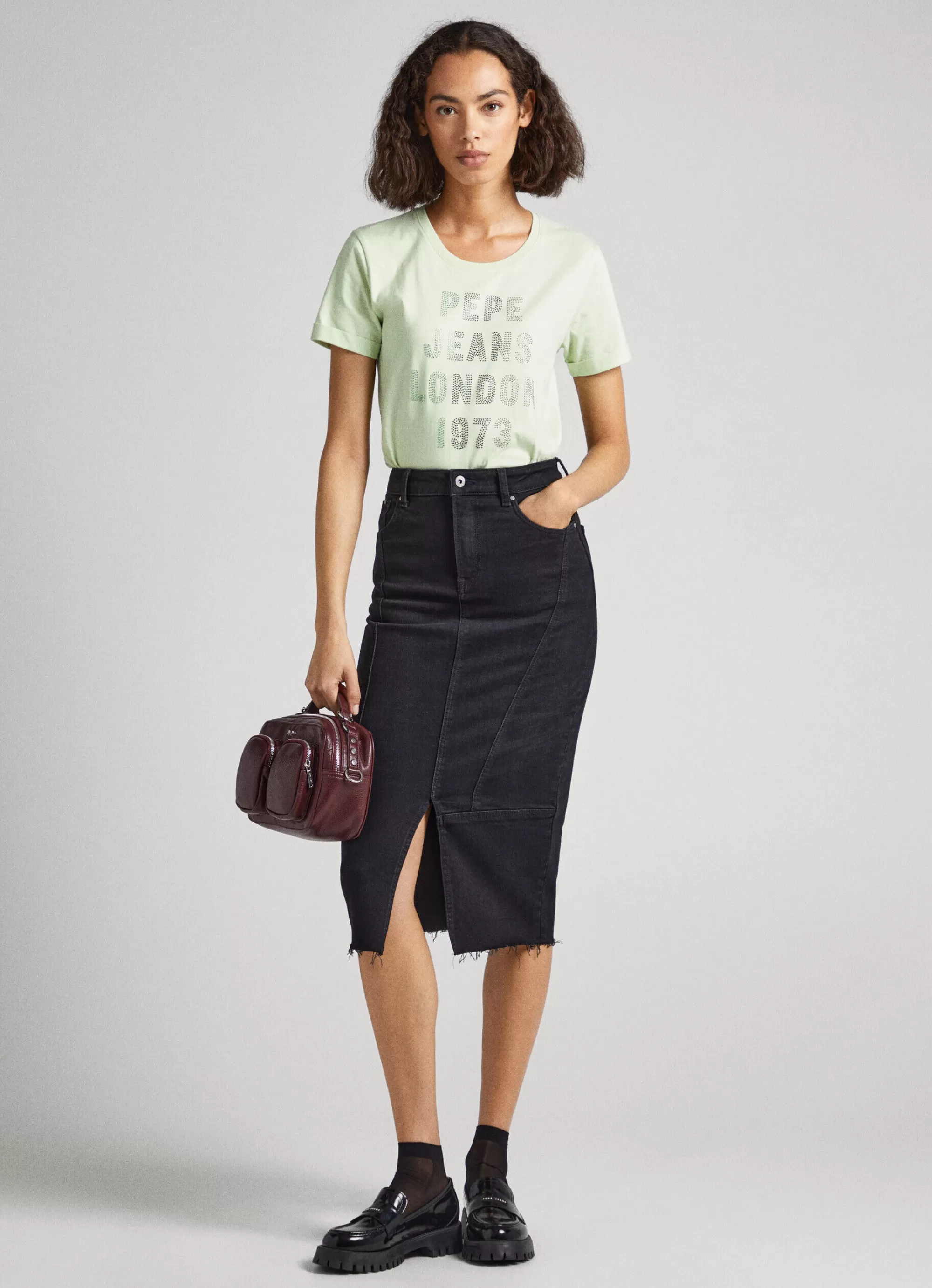 Mulher Pepe Jeans T-Shirts>T-Shirt Com Logo Strass