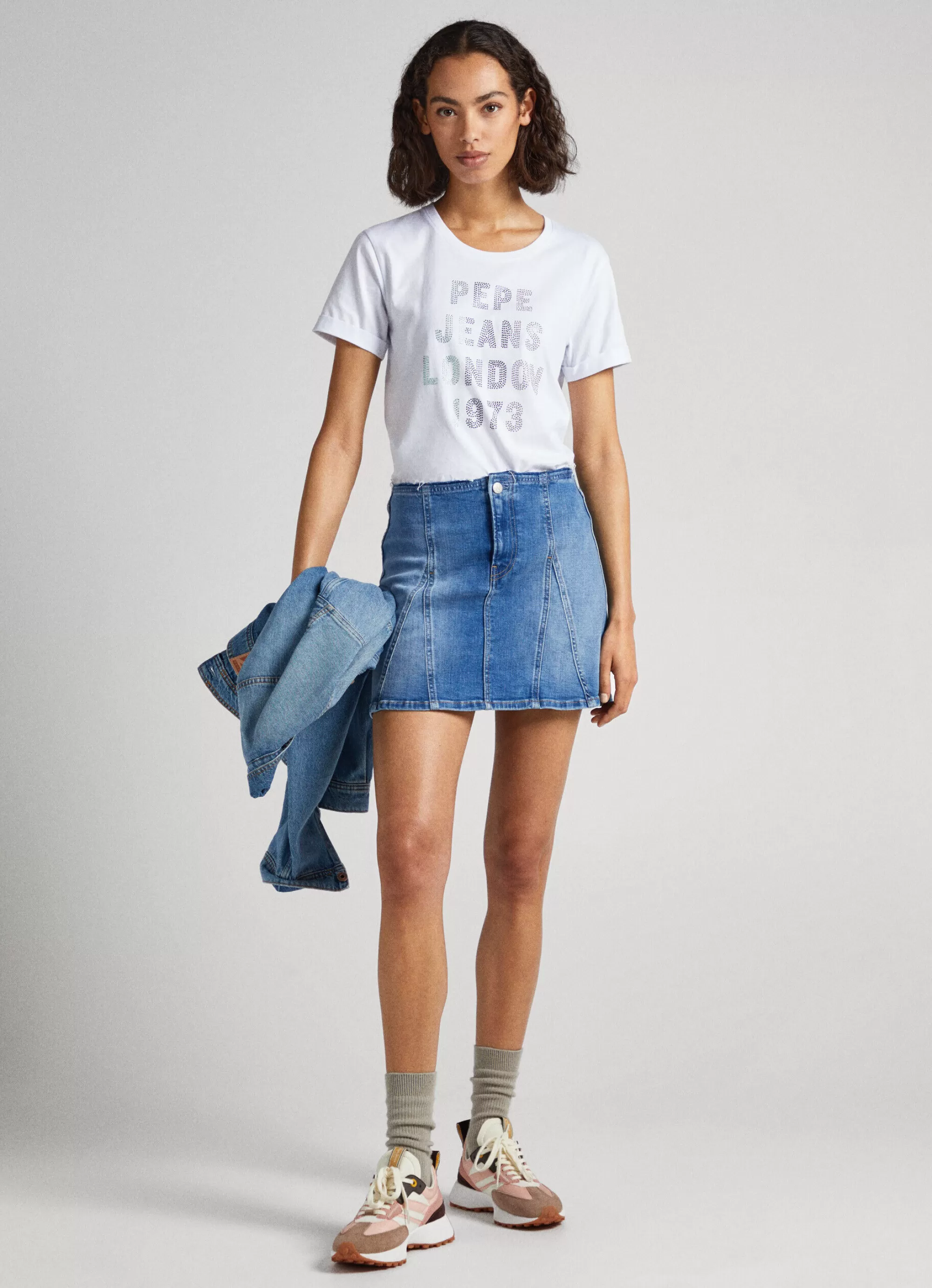Mulher Pepe Jeans T-Shirts>T-Shirt Com Logo Strass
