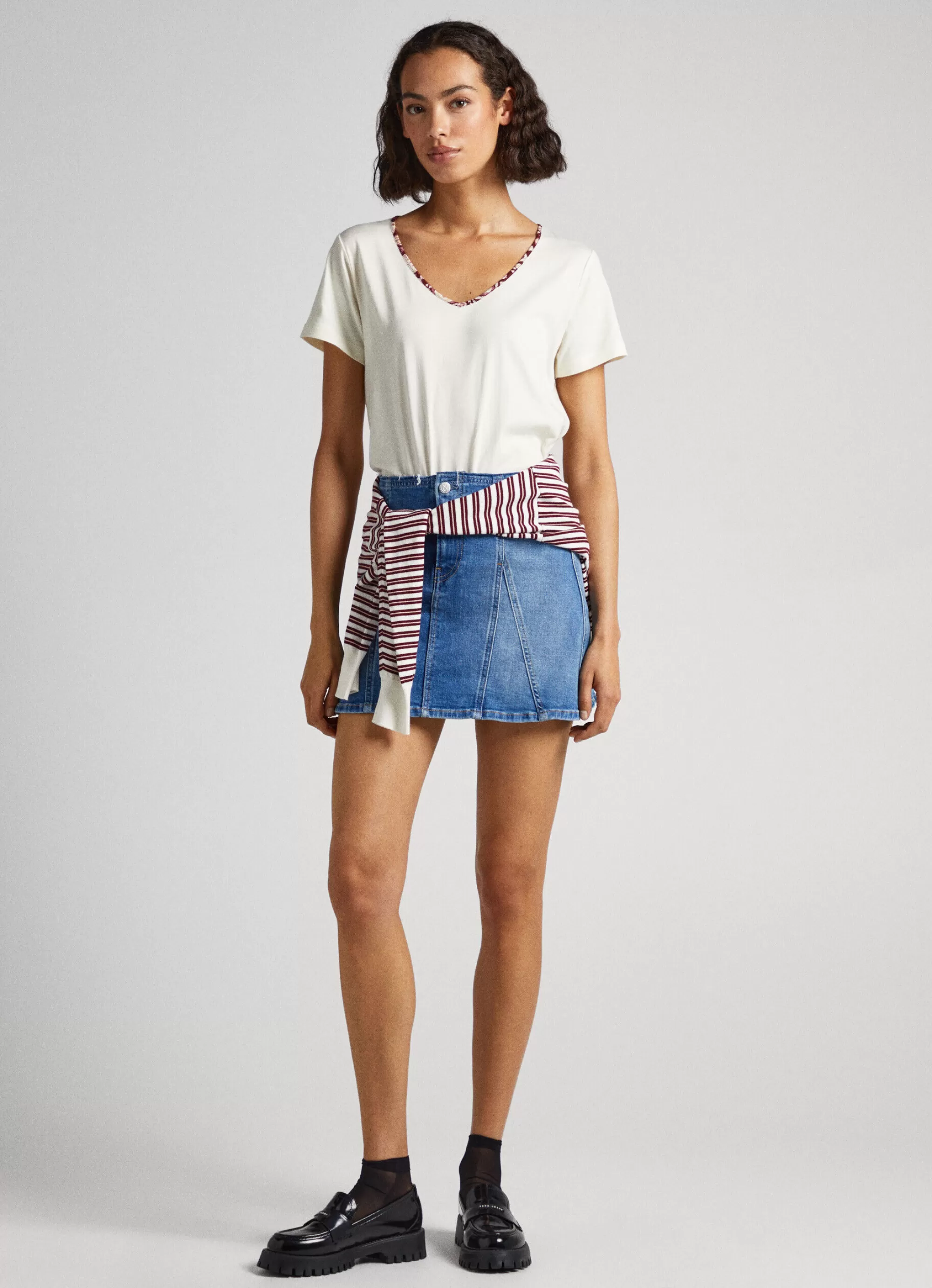 Mulher Pepe Jeans T-Shirts>T-Shirt Decote Em V Fluida