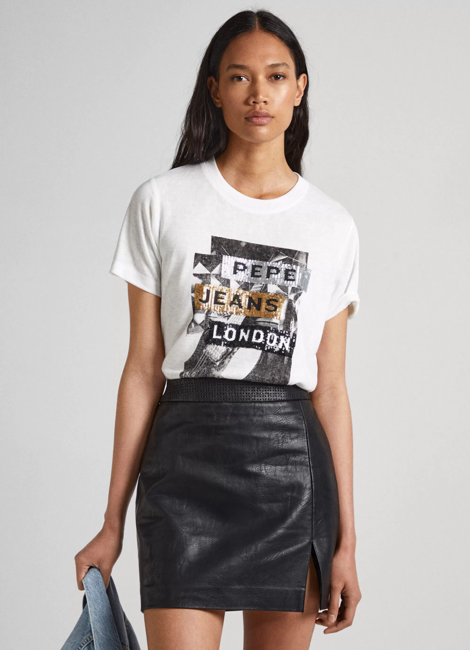 Mulher Pepe Jeans T-Shirts>T-Shirt Estampado Fotografico