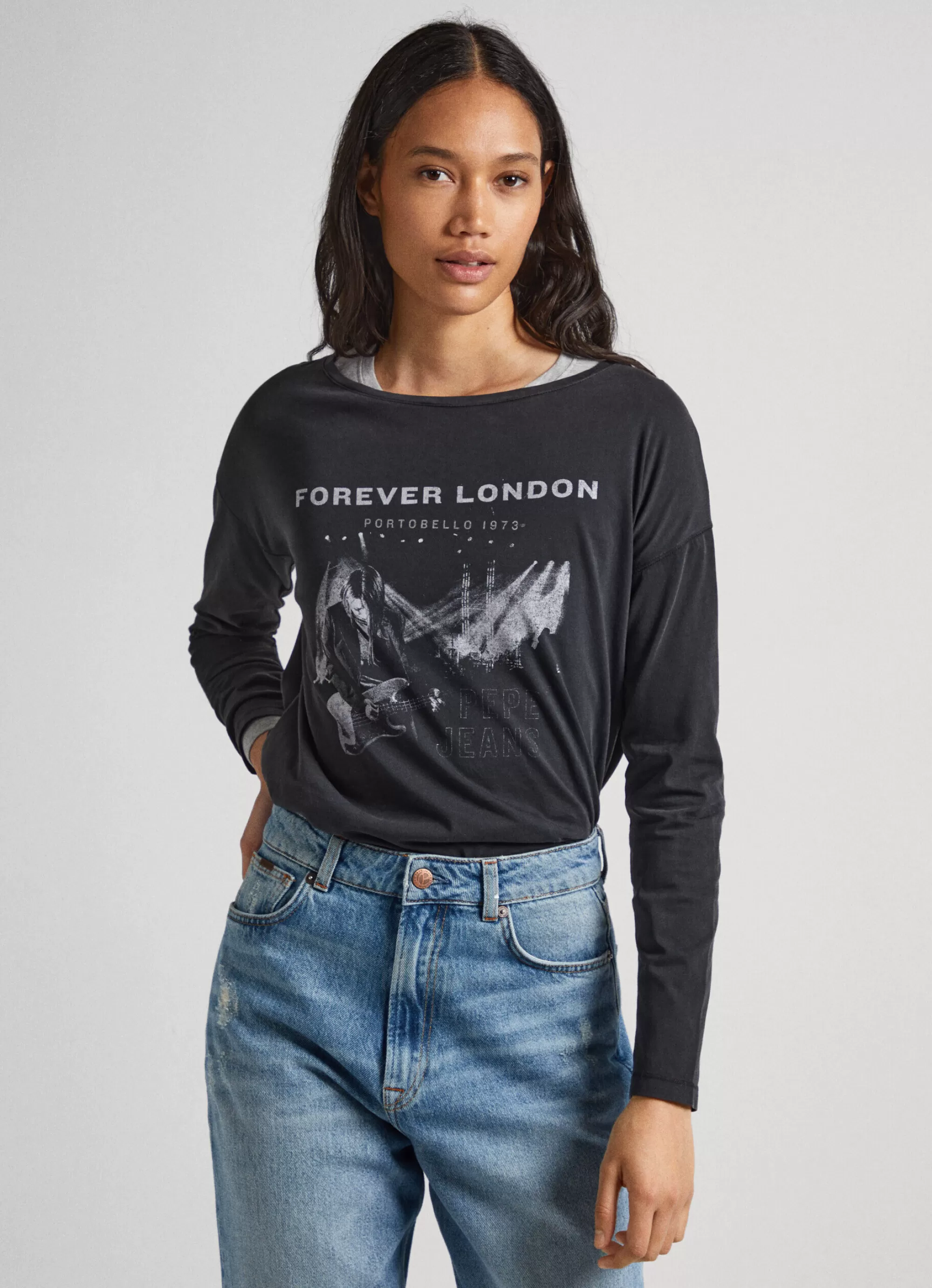 Mulher Pepe Jeans T-Shirts>T-Shirt Estampado Fotografico