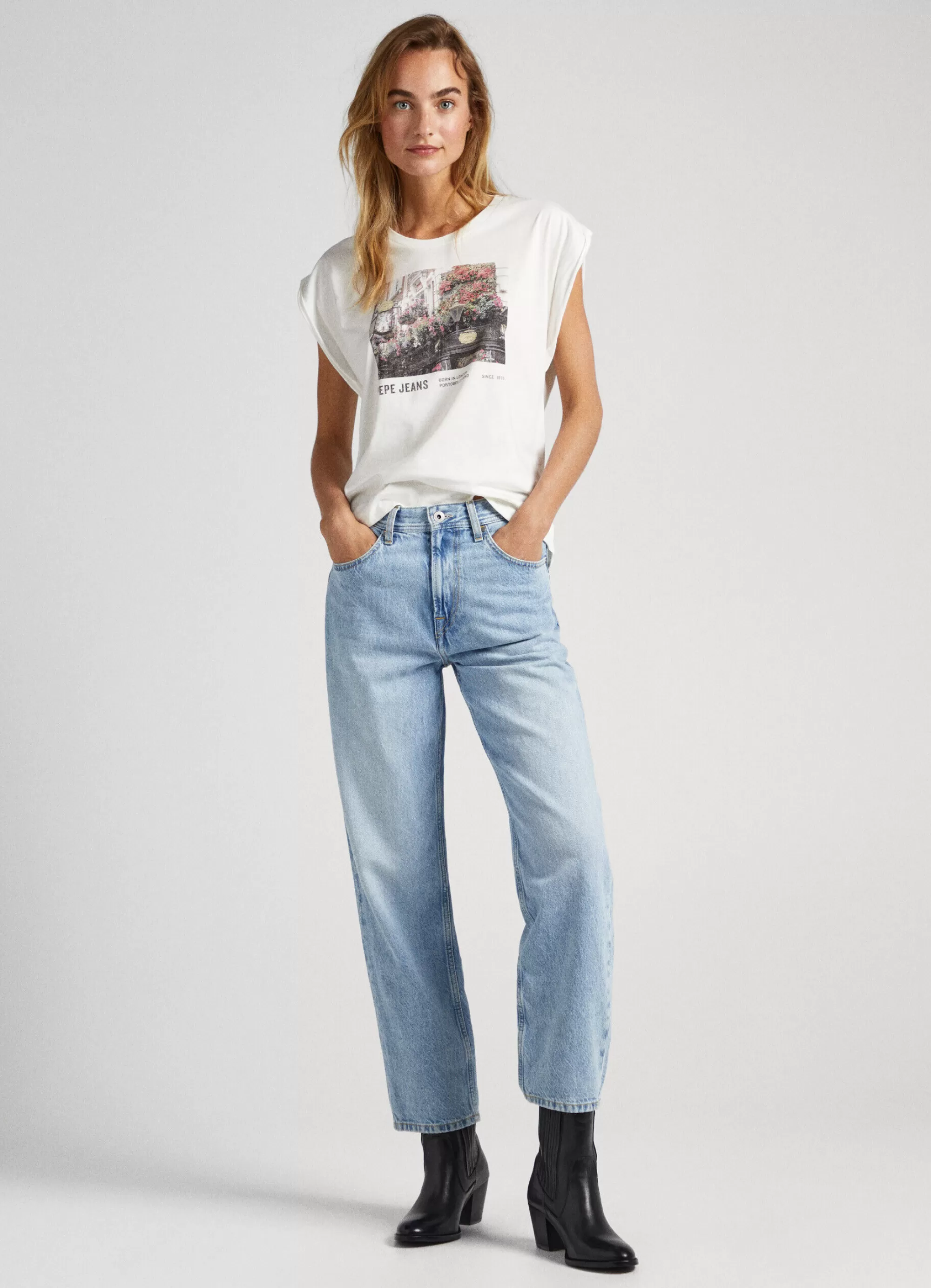 Mulher Pepe Jeans T-Shirts>T-Shirt Estampado Fotografico