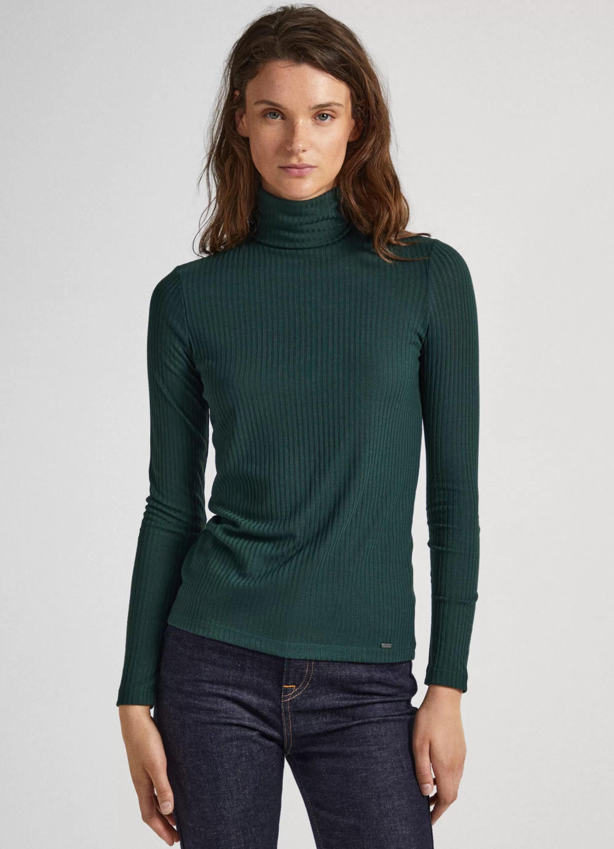 Mulher Pepe Jeans T-Shirts>T-Shirt Gola Alta Canelada