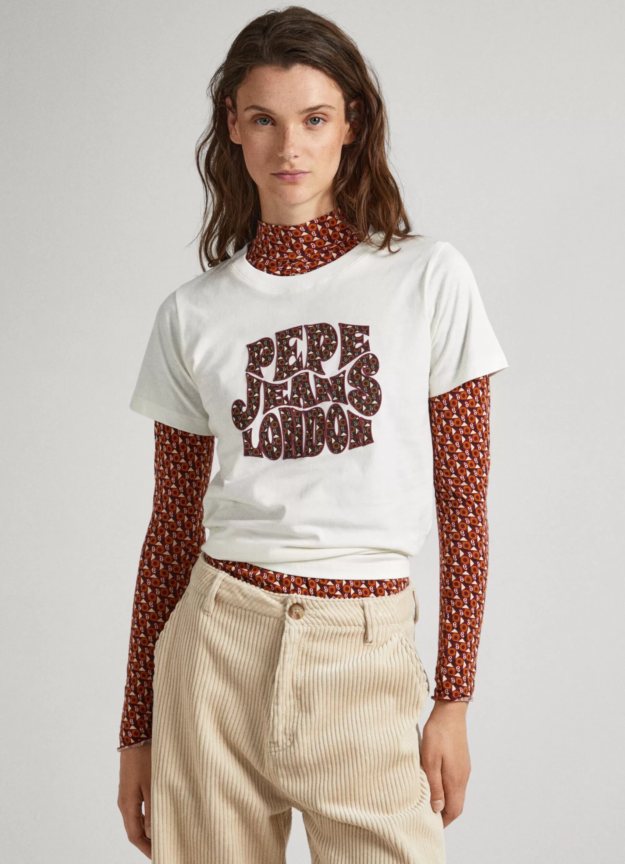 Mulher Pepe Jeans T-Shirts>T-Shirt Logo Estampado
