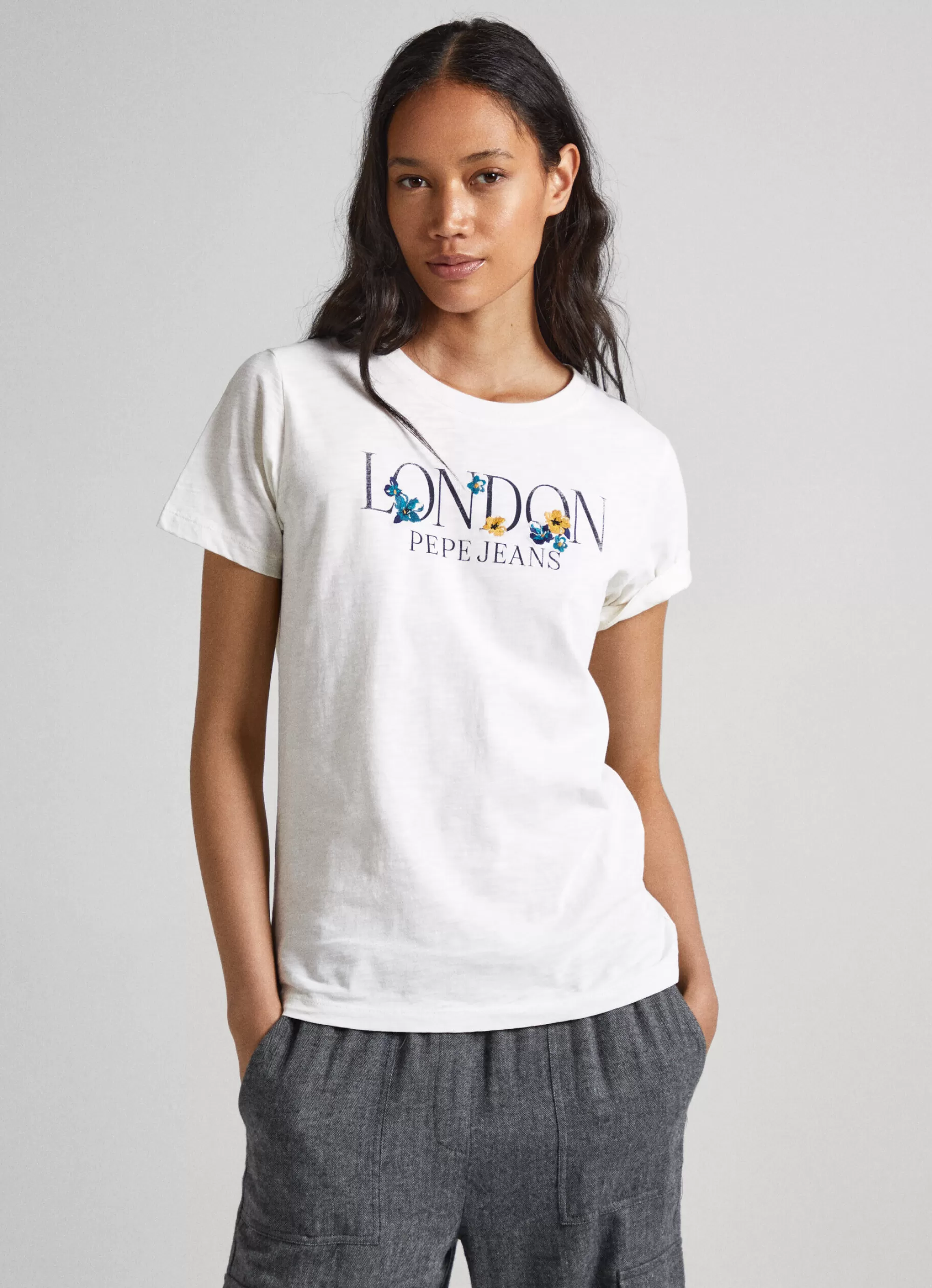 Mulher Pepe Jeans T-Shirts>T-Shirt Logo Estampado