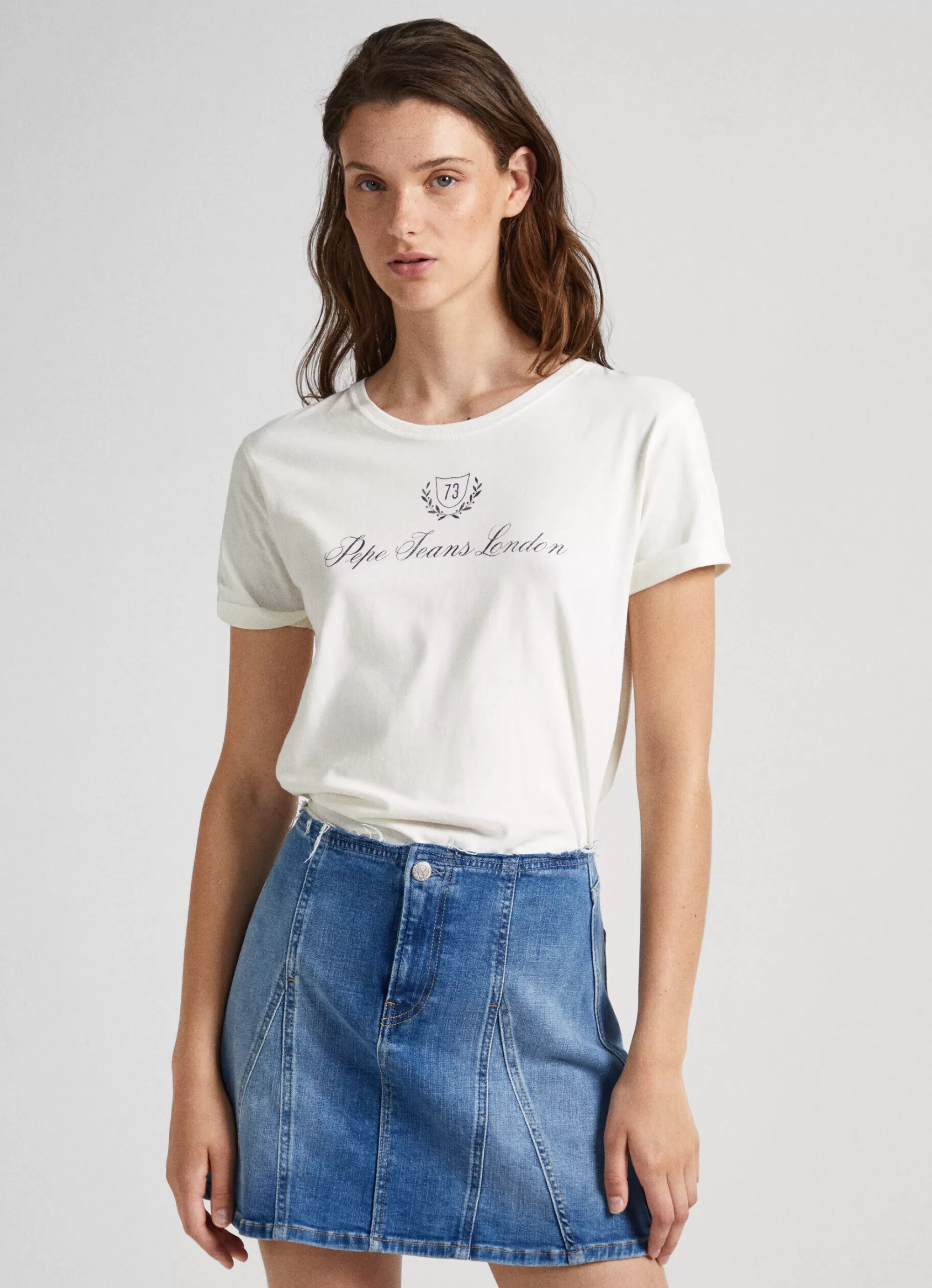 Mulher Pepe Jeans T-Shirts>T-Shirt Logo Estampado