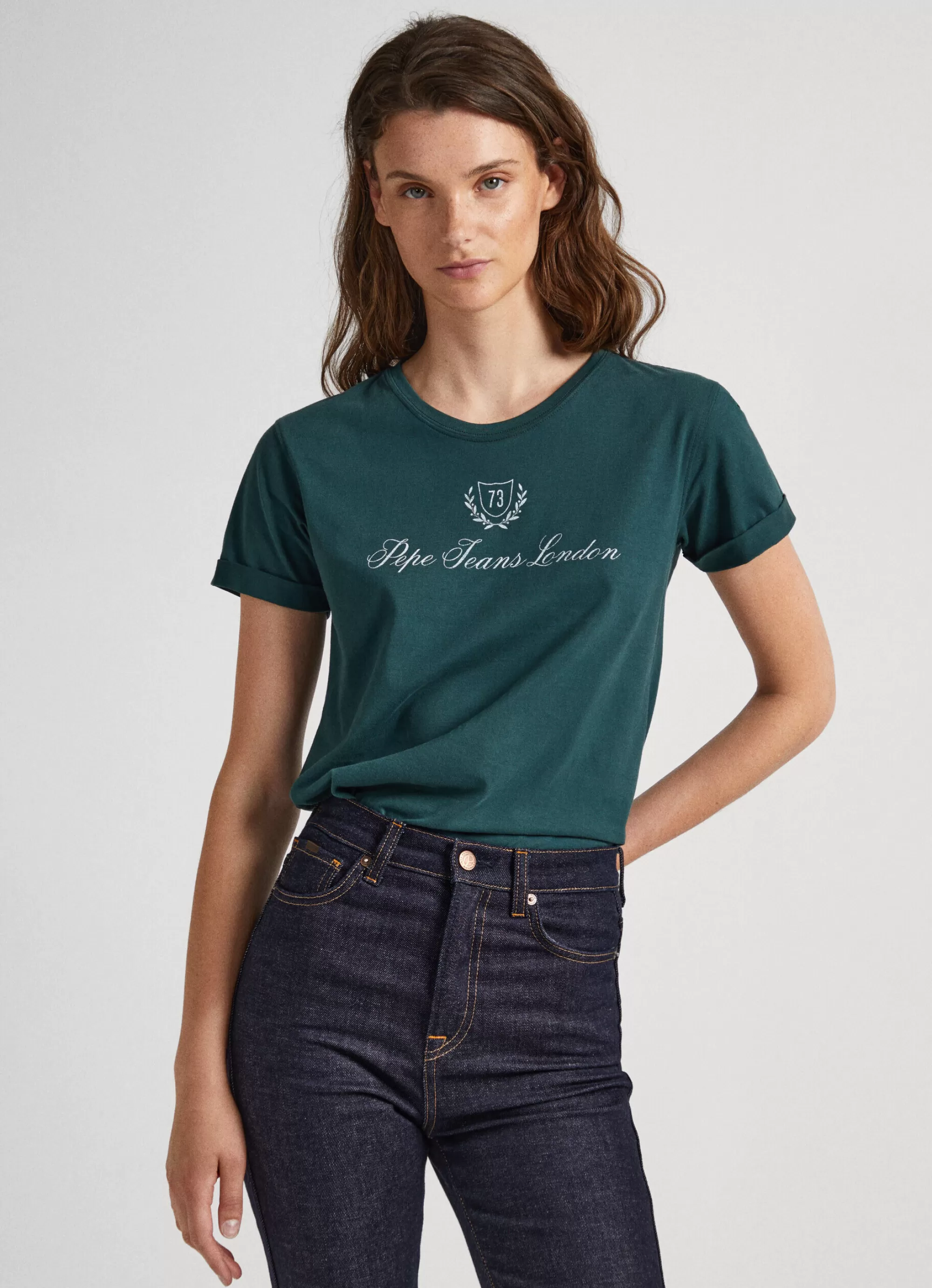 Mulher Pepe Jeans T-Shirts>T-Shirt Logo Estampado
