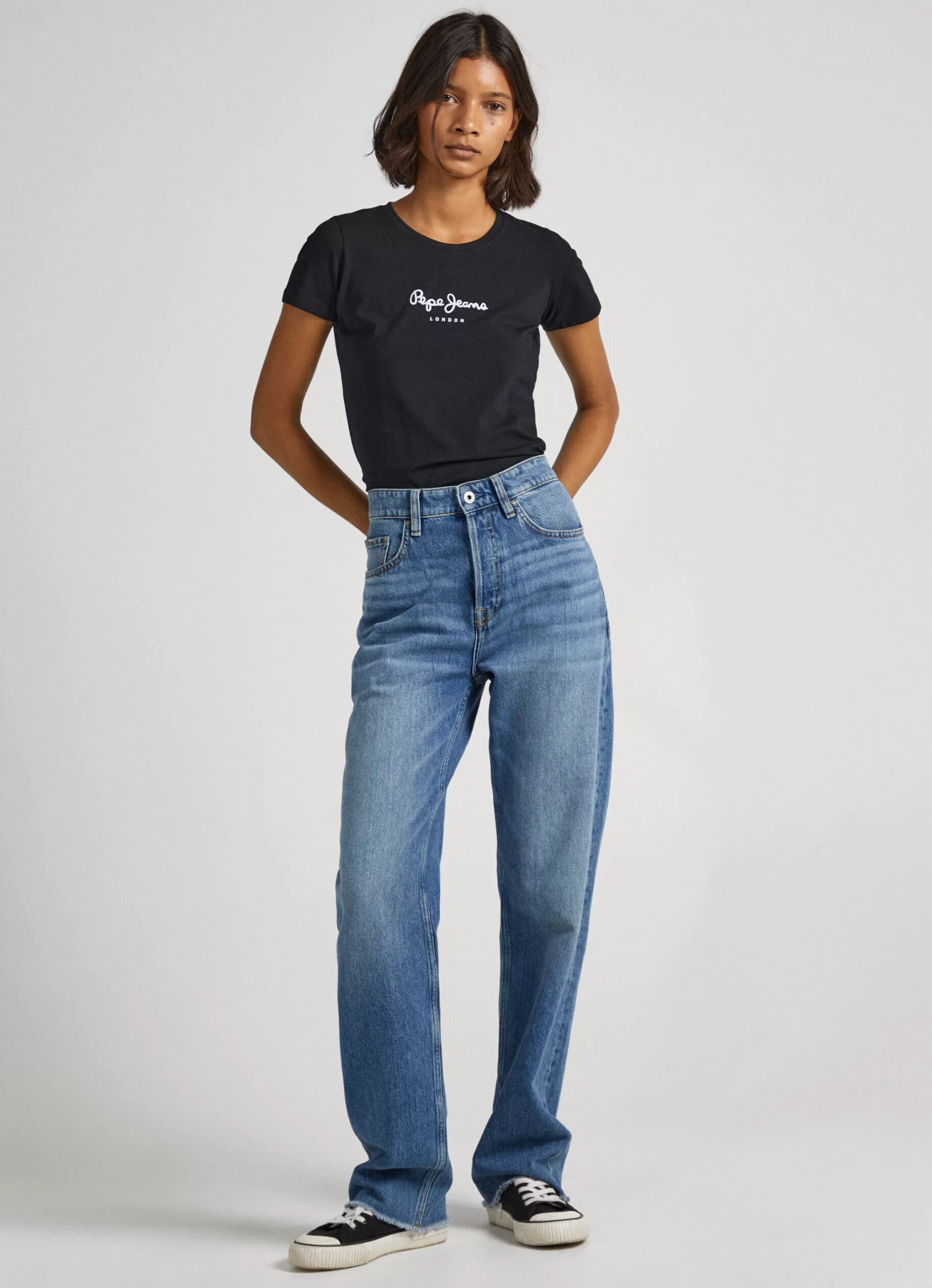 Mulher Pepe Jeans T-Shirts>T-Shirt Lycra Logo Estampado
