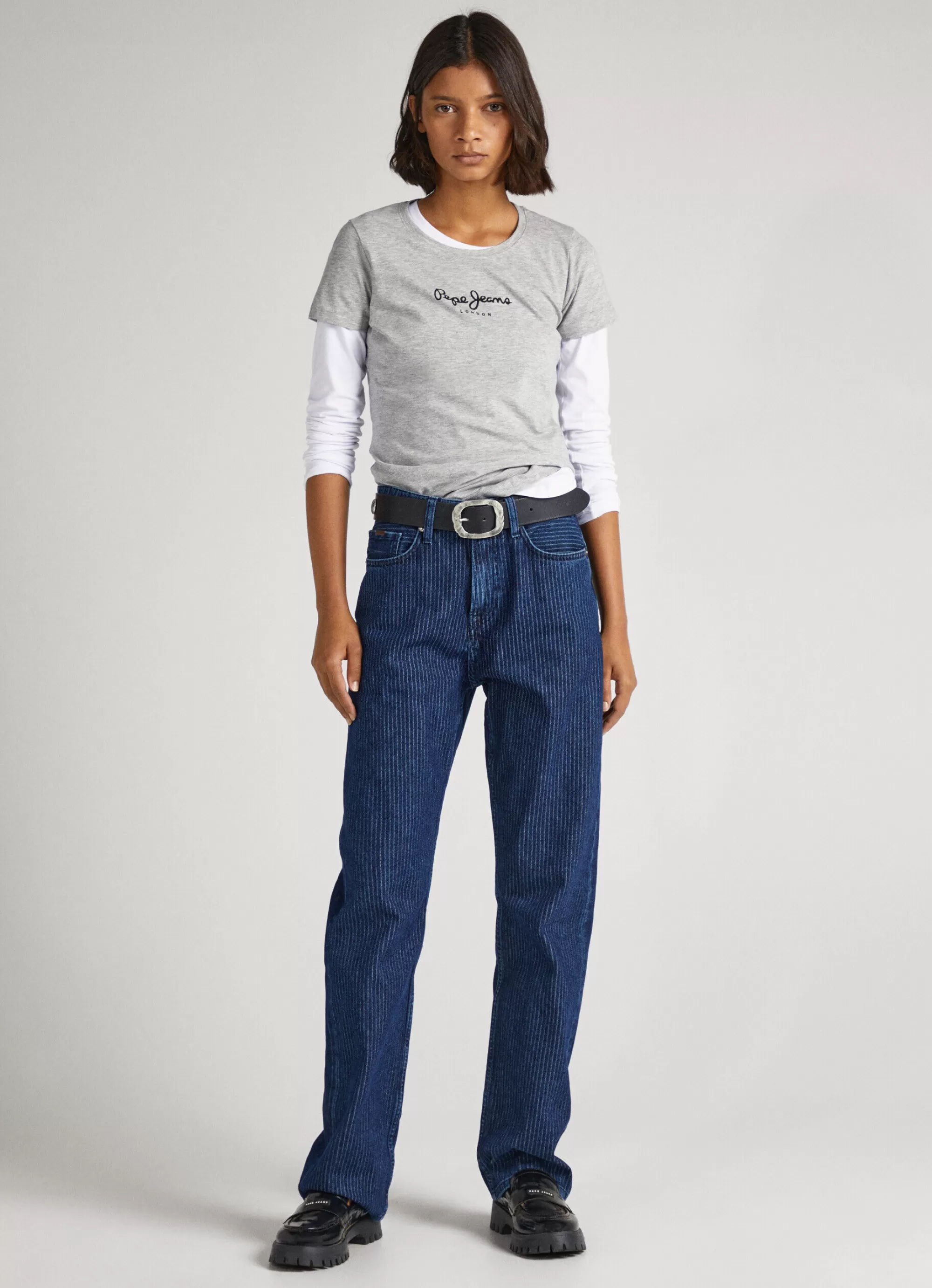 Mulher Pepe Jeans T-Shirts>T-Shirt Lycra Logo Estampado