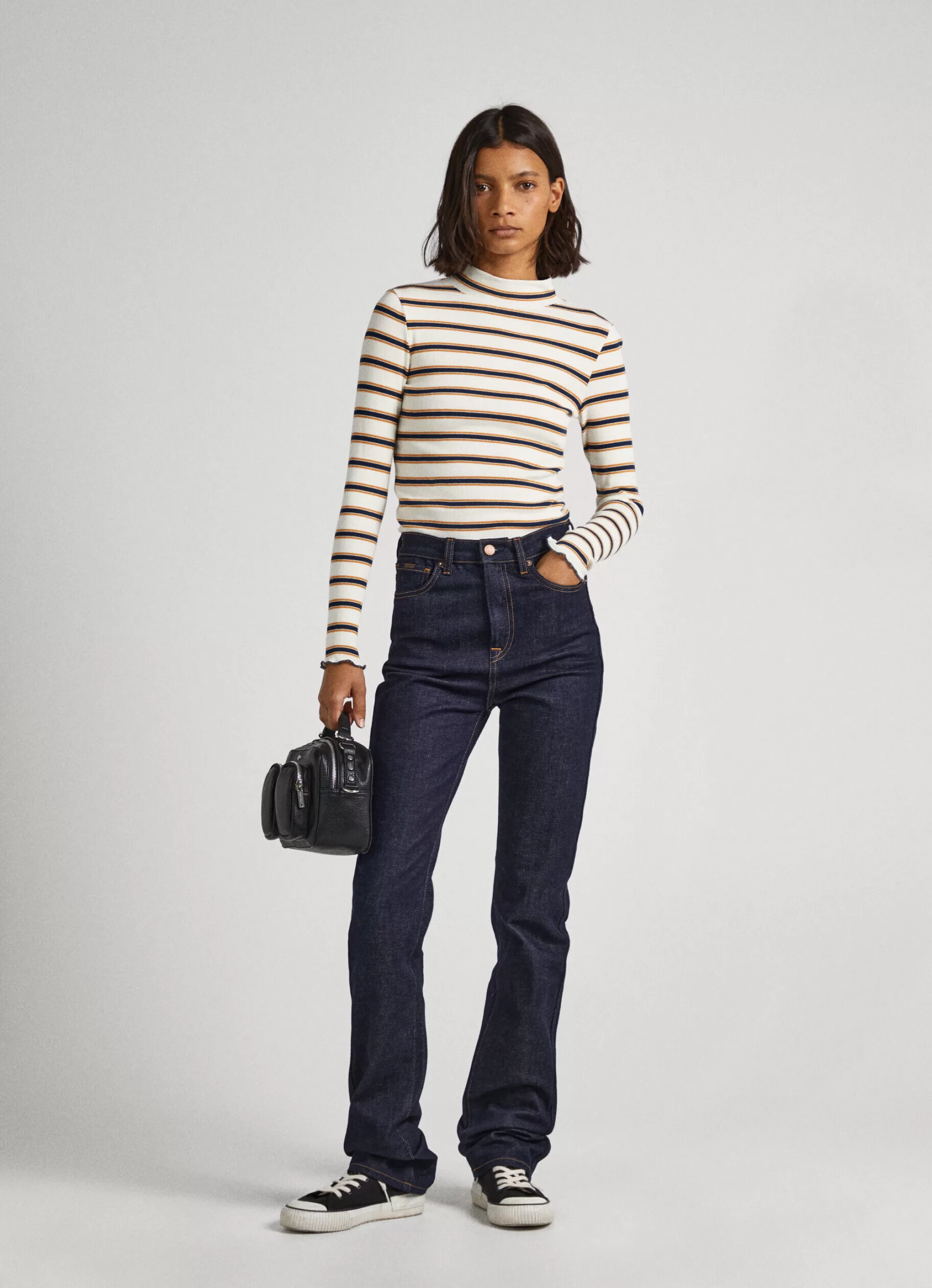 Mulher Pepe Jeans T-Shirts>T-Shirt Manga Comprida As Riscas